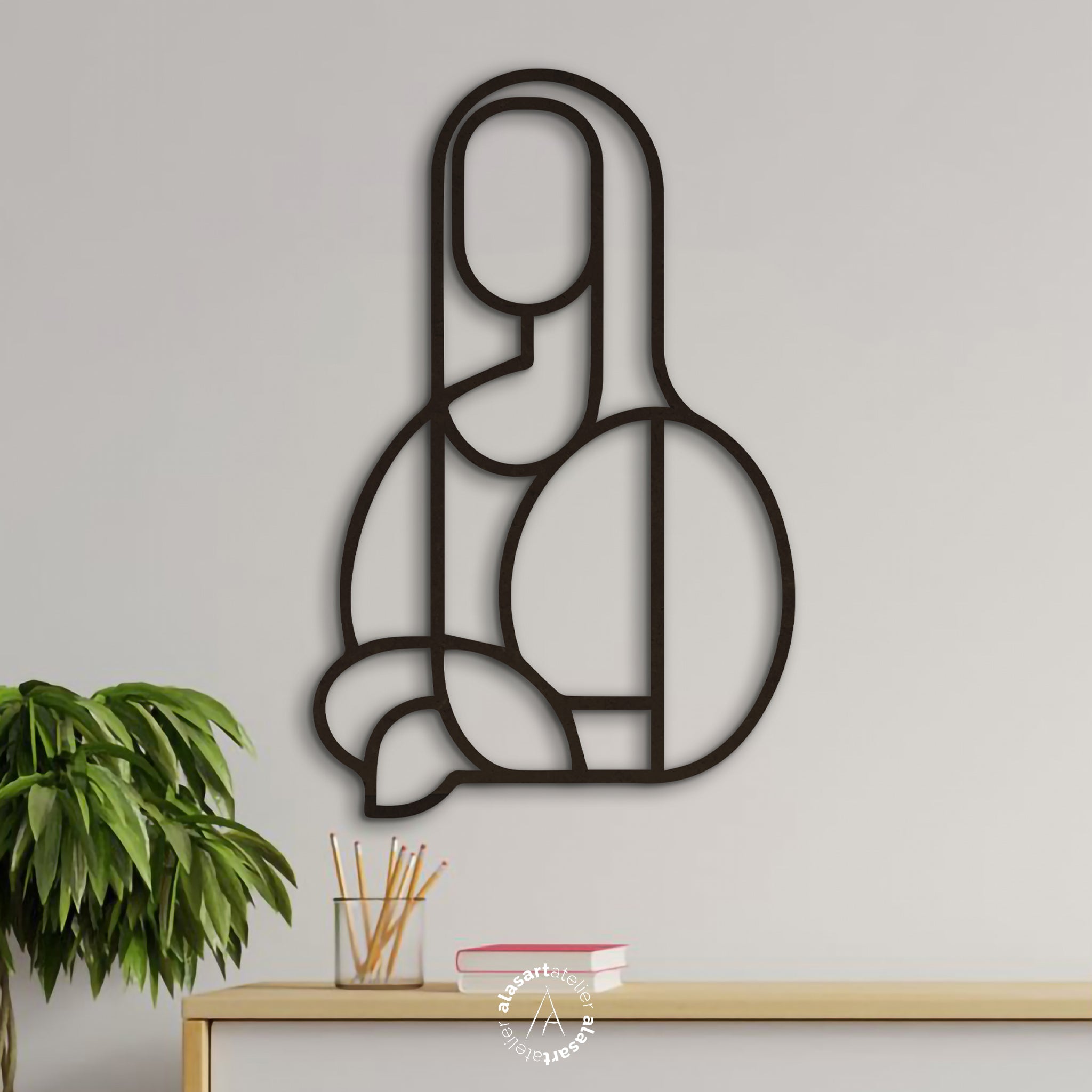Çalışma odası duvar dekorasyonu koleksiyonu, Mona Lisa geometrik duvar dekoru