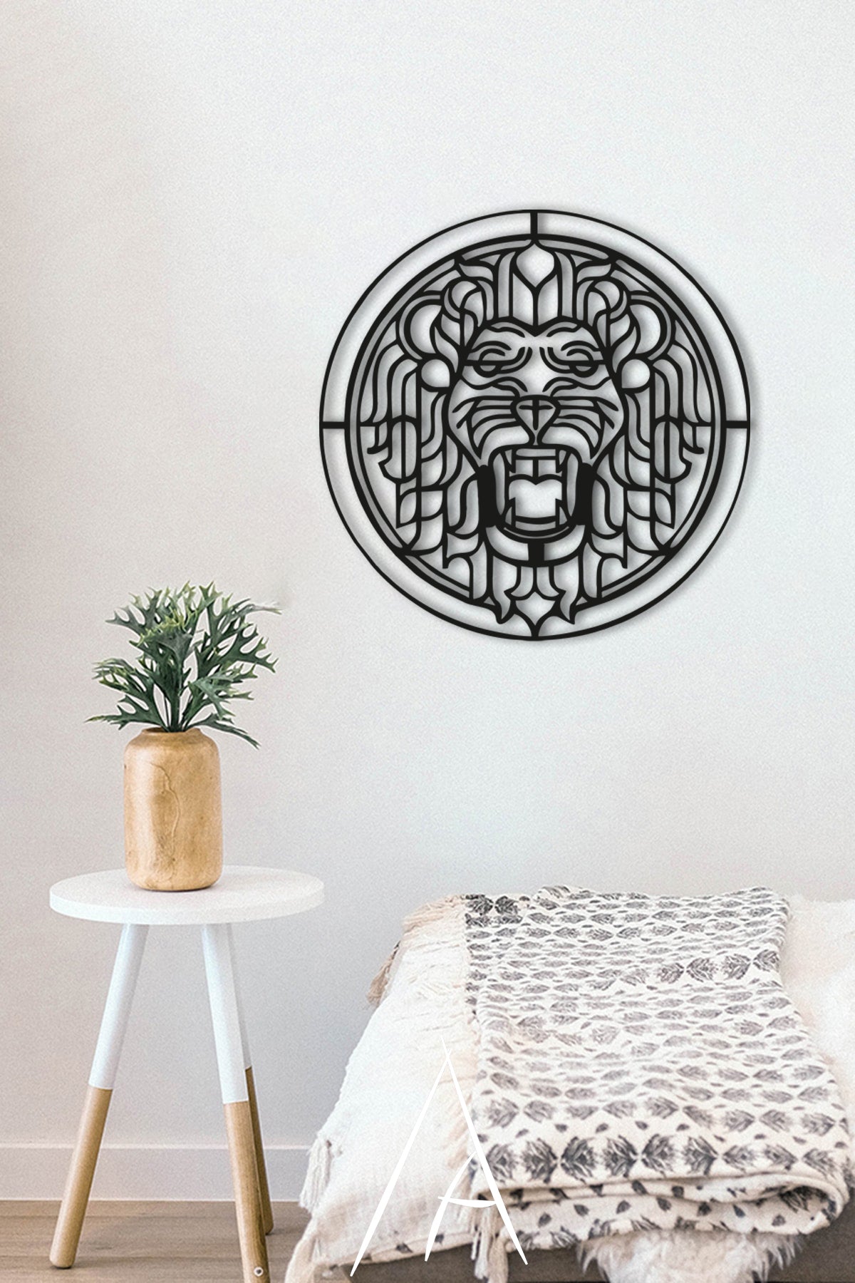 Geometrik Aslan Duvar Dekoru