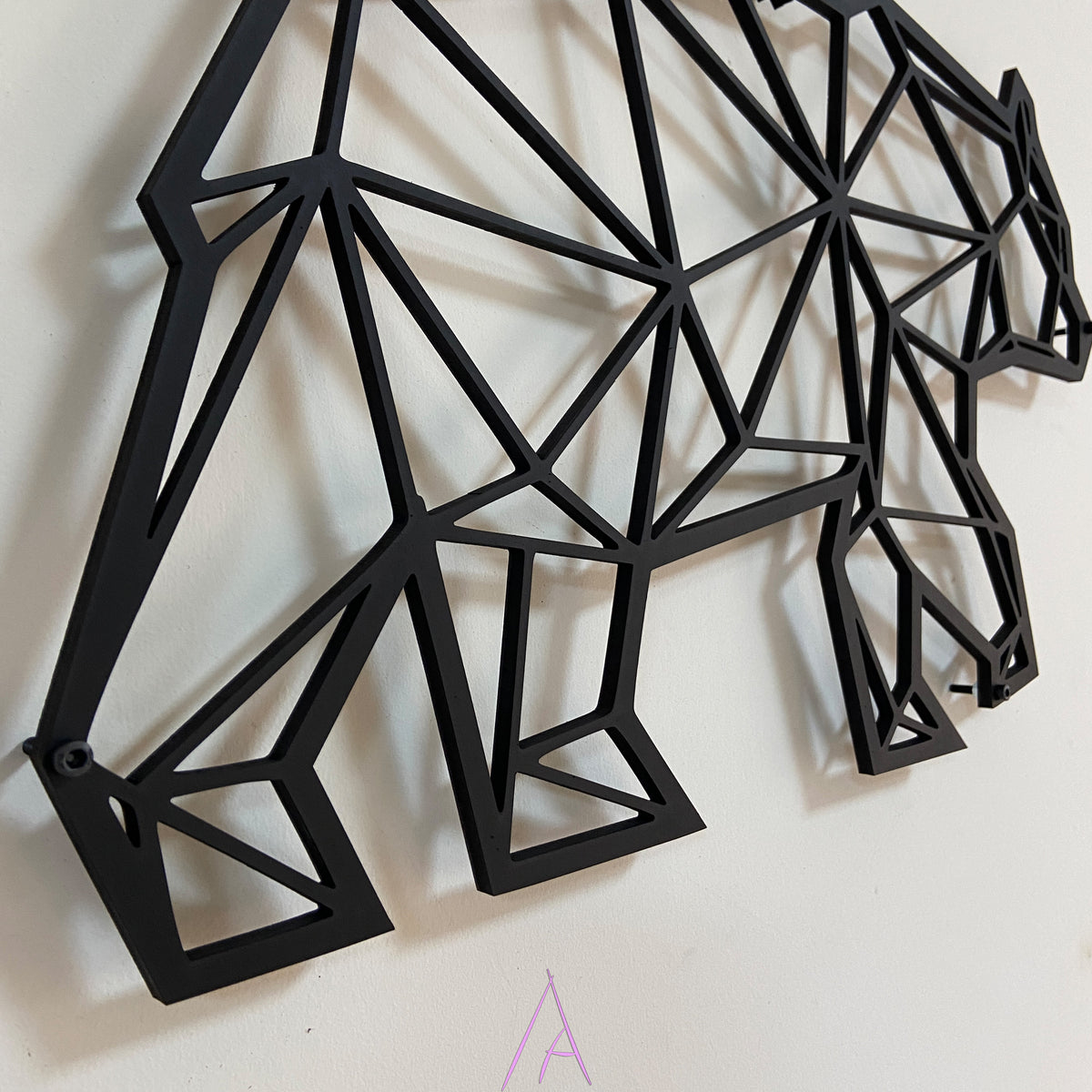 Geometrik ayı hayvan temalı duvar dekoru, duvar görünümü