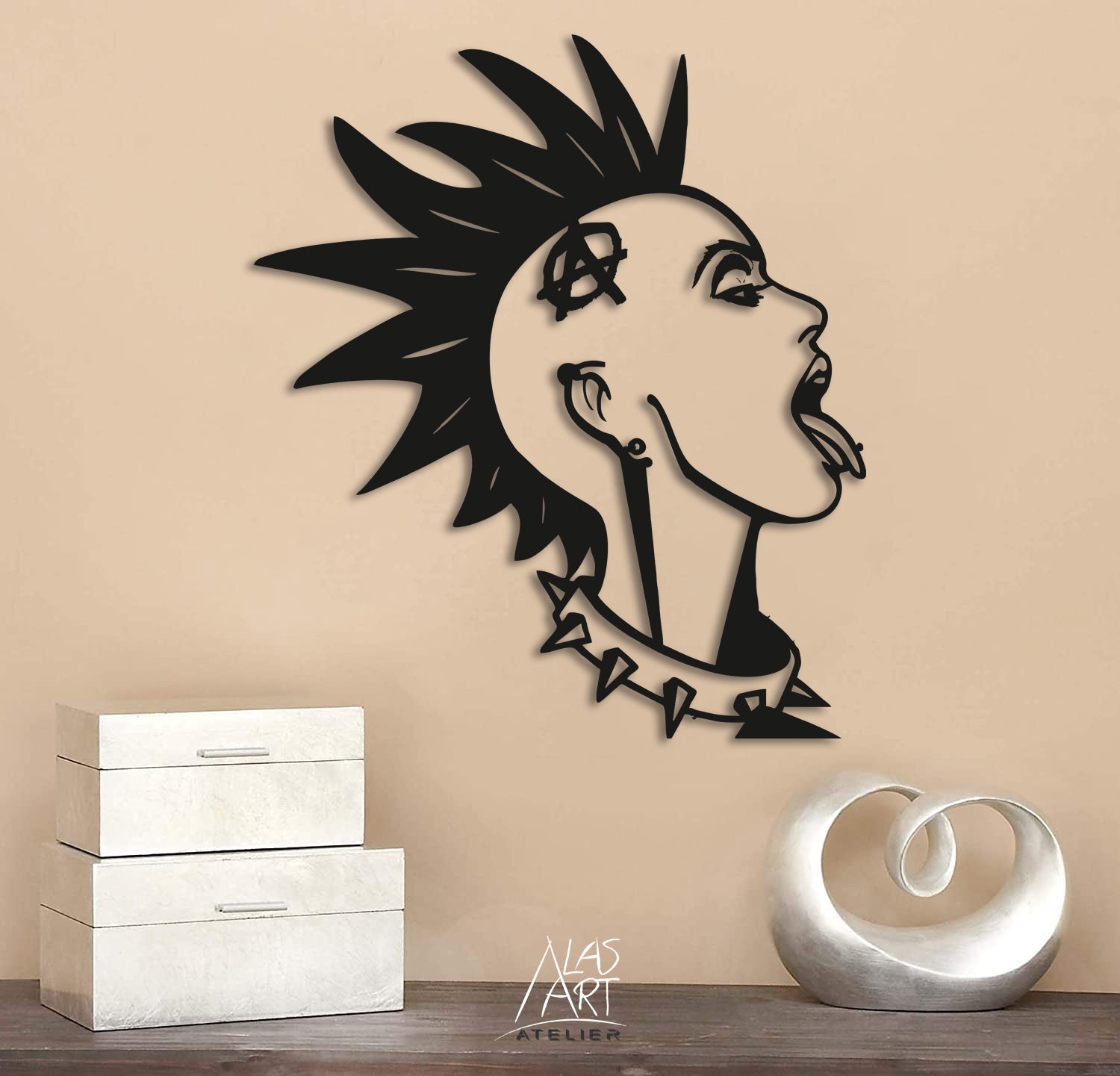 Anarchy Girl Ahşap Duvar Dekoru