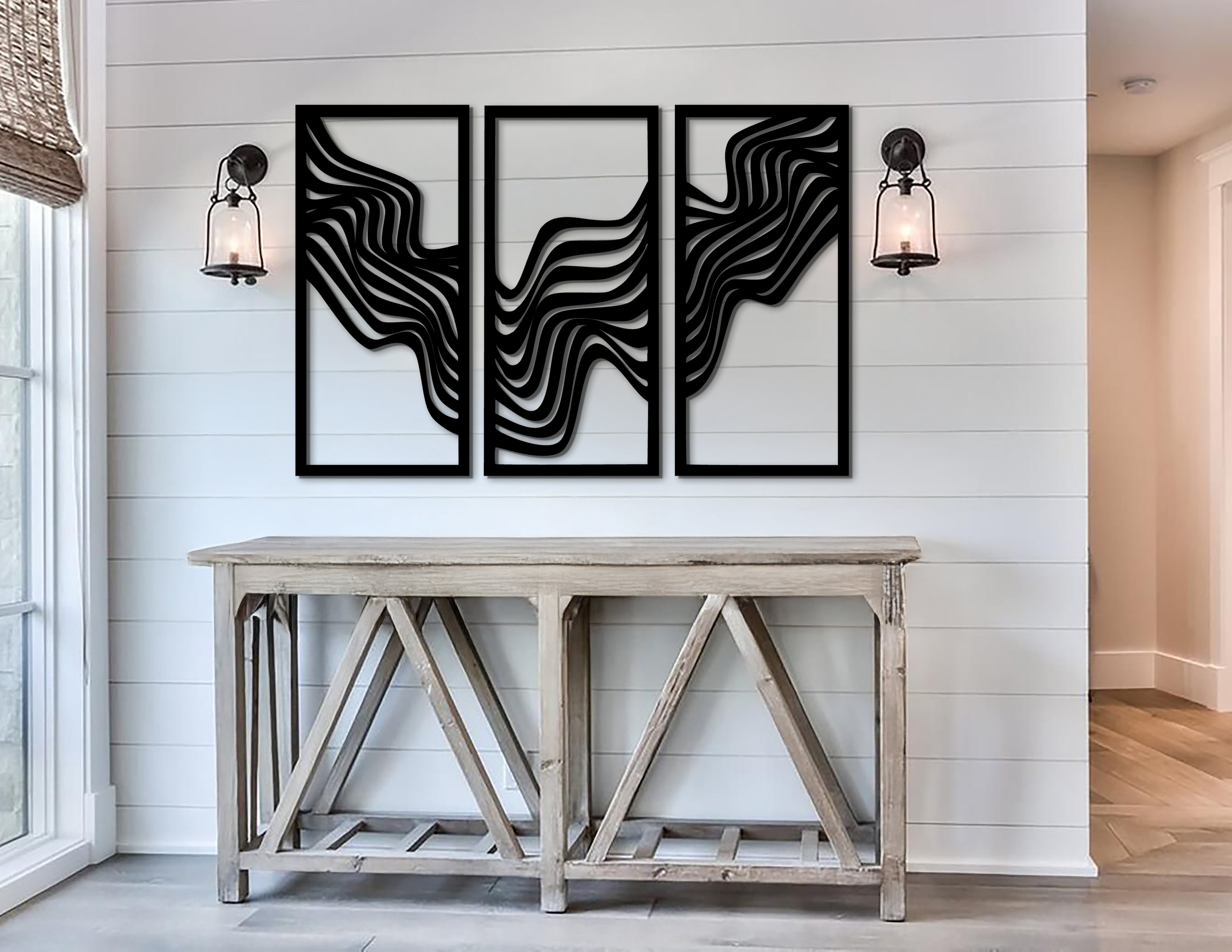 Trio Abstract - 3’lü Geometrik Ahşap Duvar Dekoru