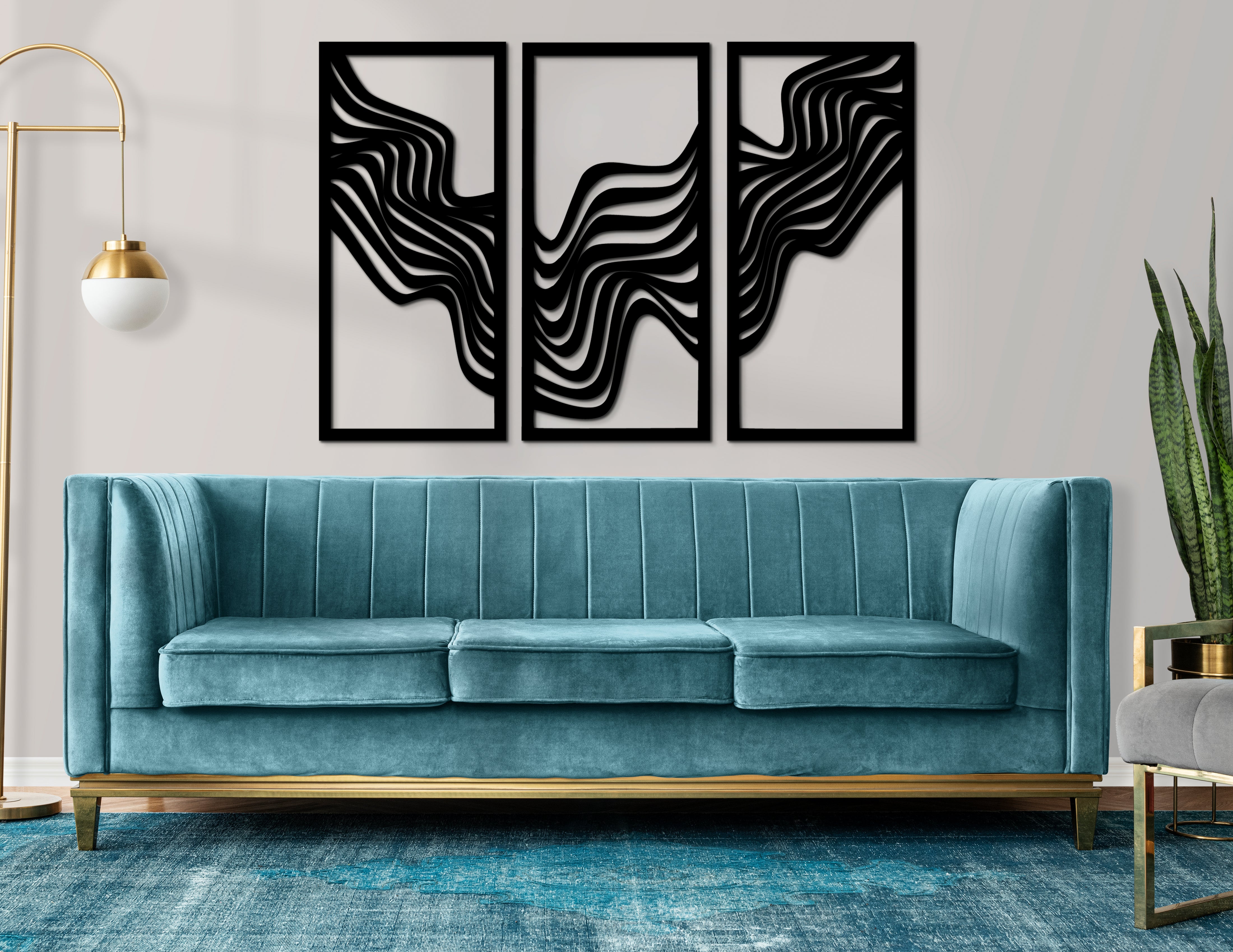 Trio Abstract - 3’lü Geometrik Ahşap Duvar Dekoru