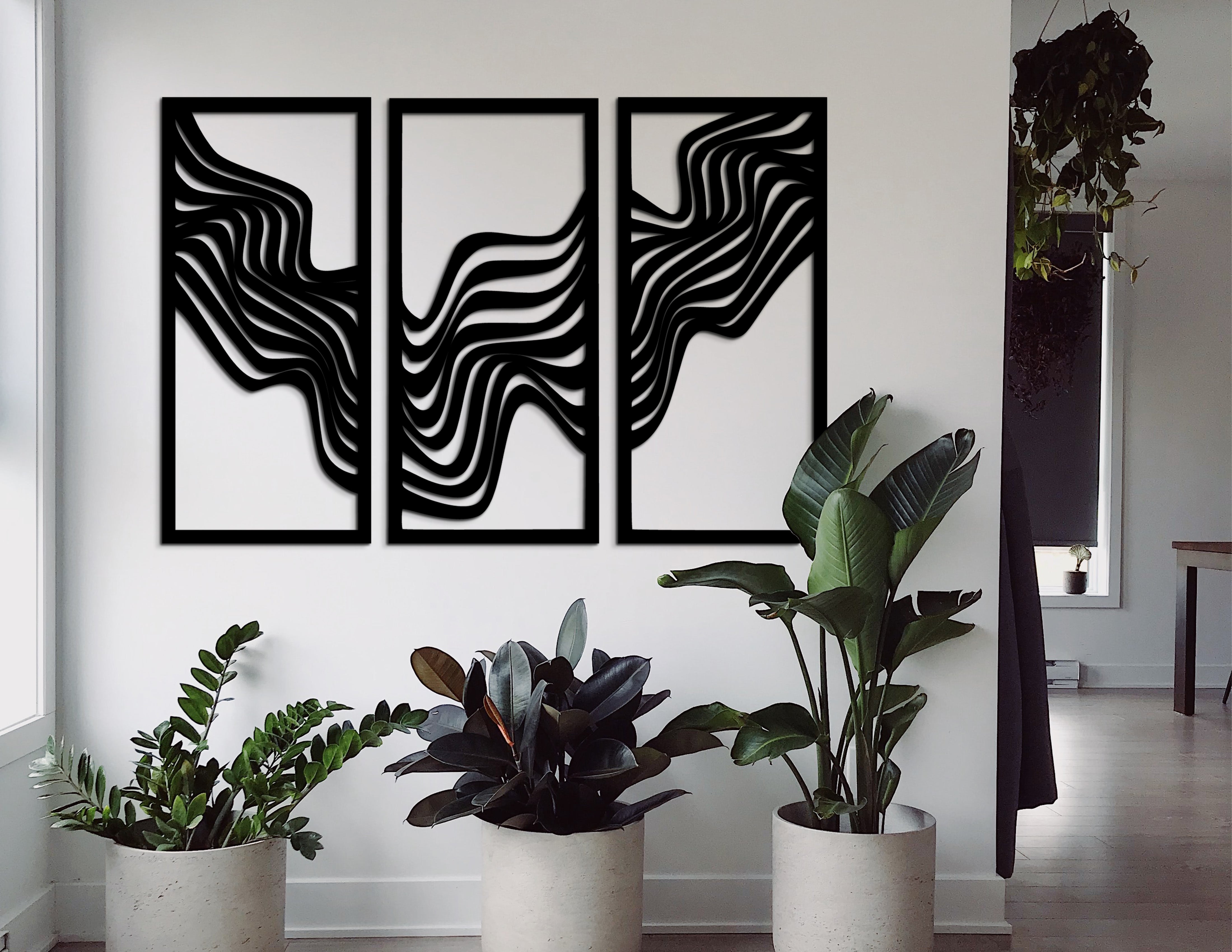 Trio Abstract - 3’lü Geometrik Ahşap Duvar Dekoru