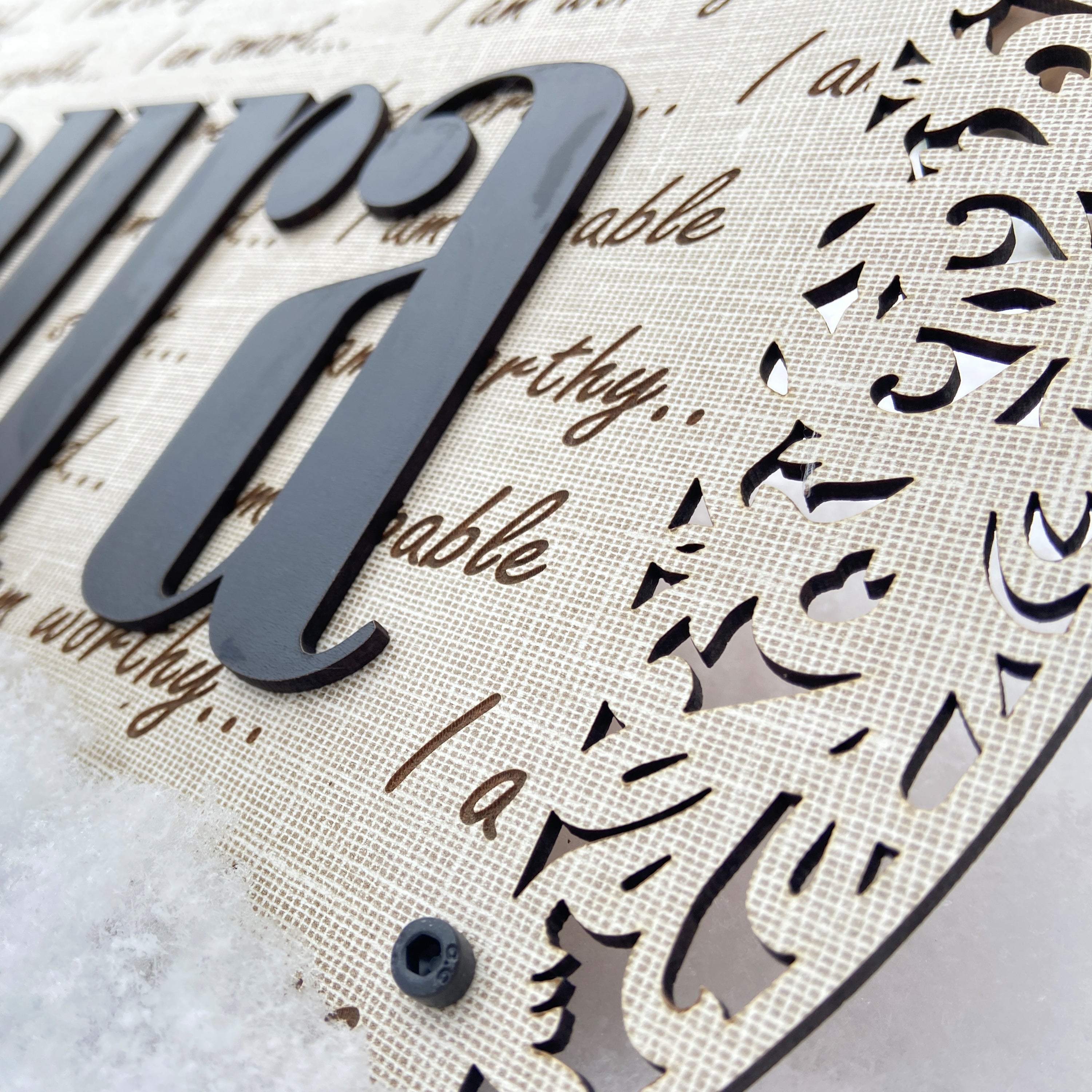 Kişiye Özel İsimli Olumlama Duvar Dekoru