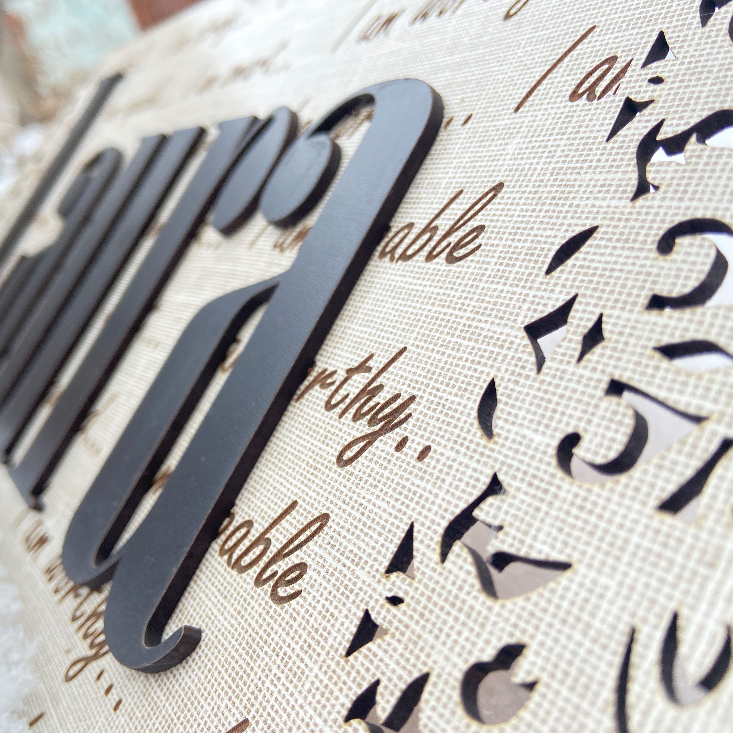 Kişiye Özel İsimli Olumlama Duvar Dekoru