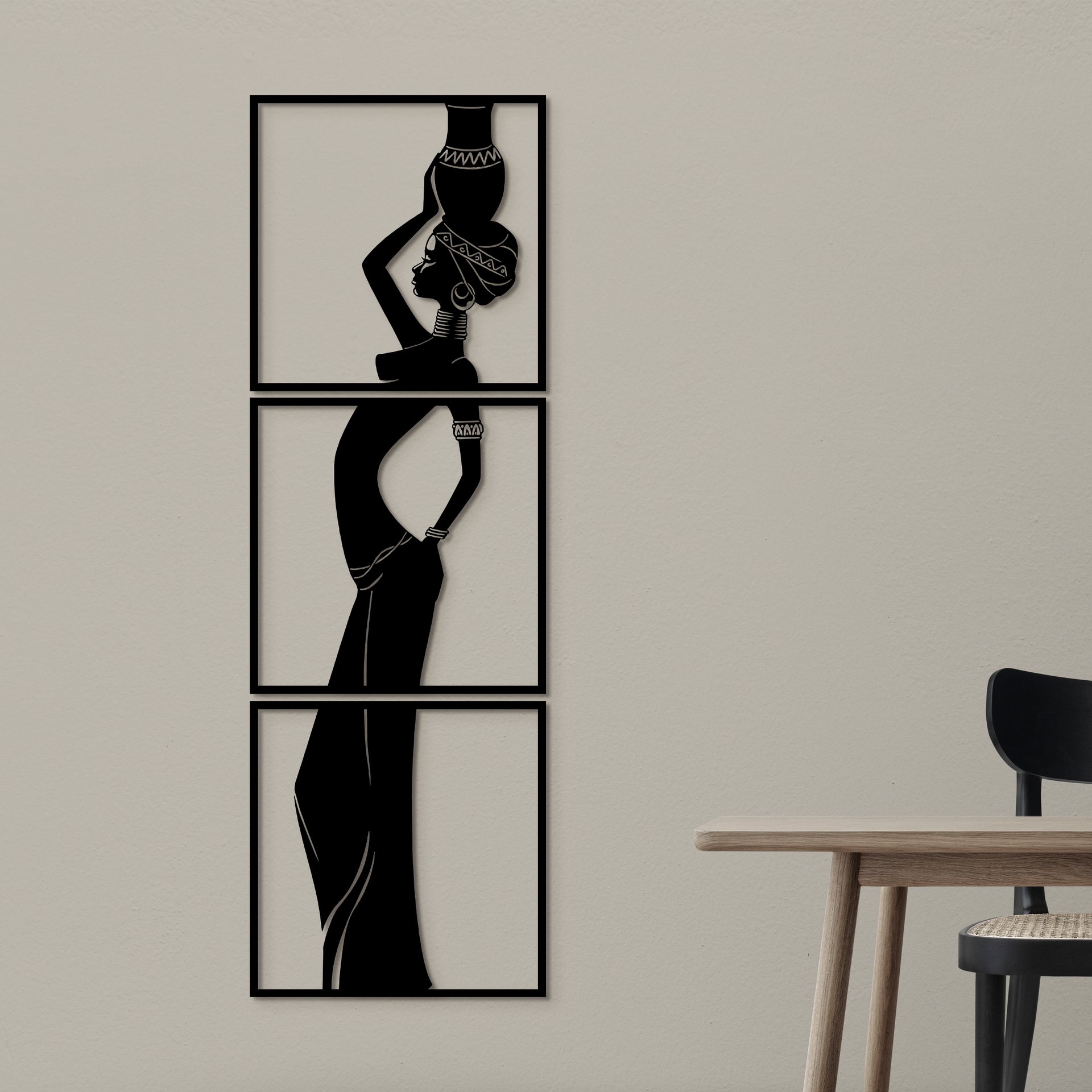 Afrikalı Kadın Silüeti Duvar Dekoru