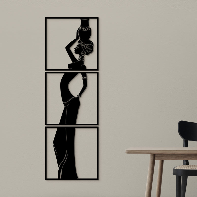 Afrikalı Kadın Silüeti Duvar Dekoru