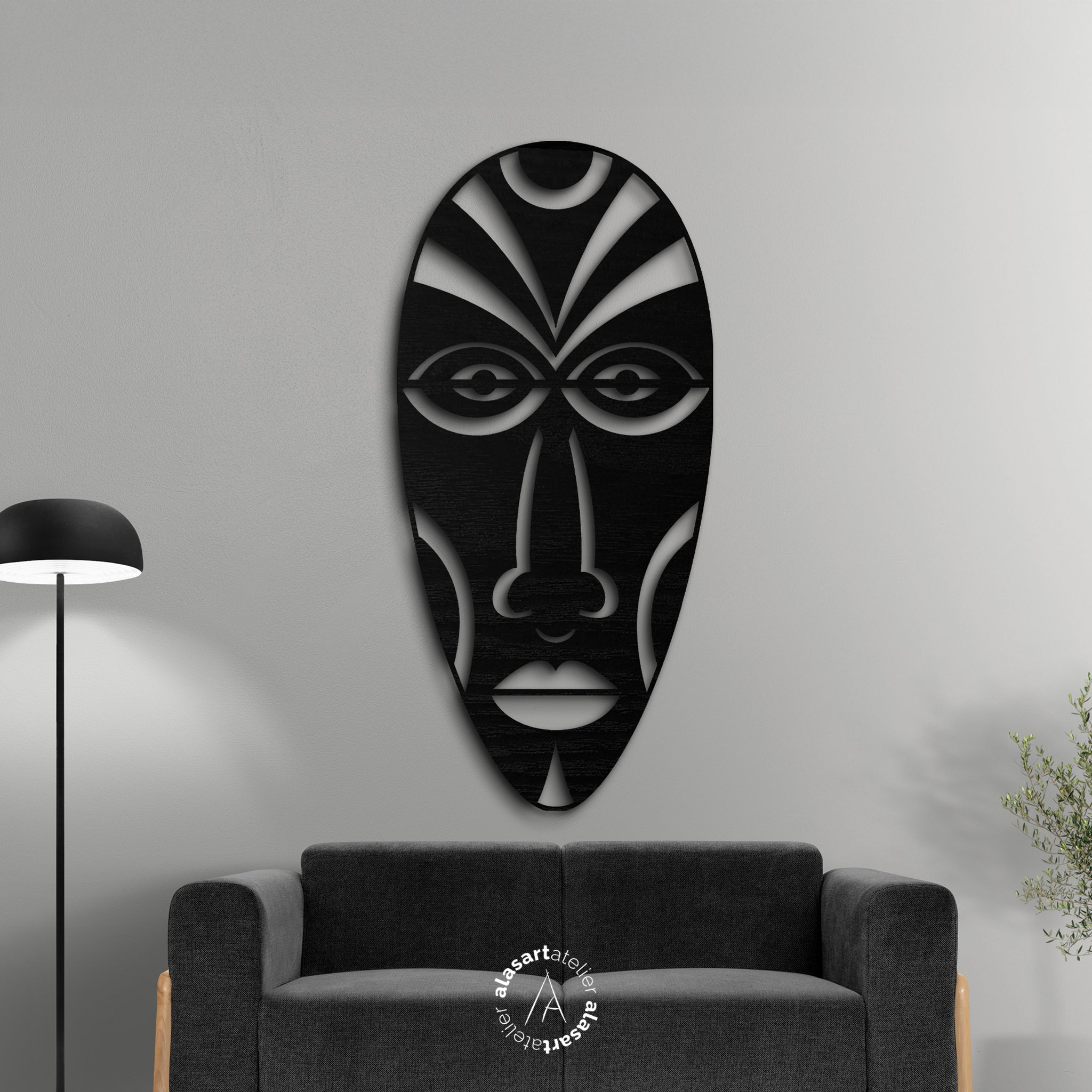 Afrika Maskesi Ahşap Duvar Dekoru
