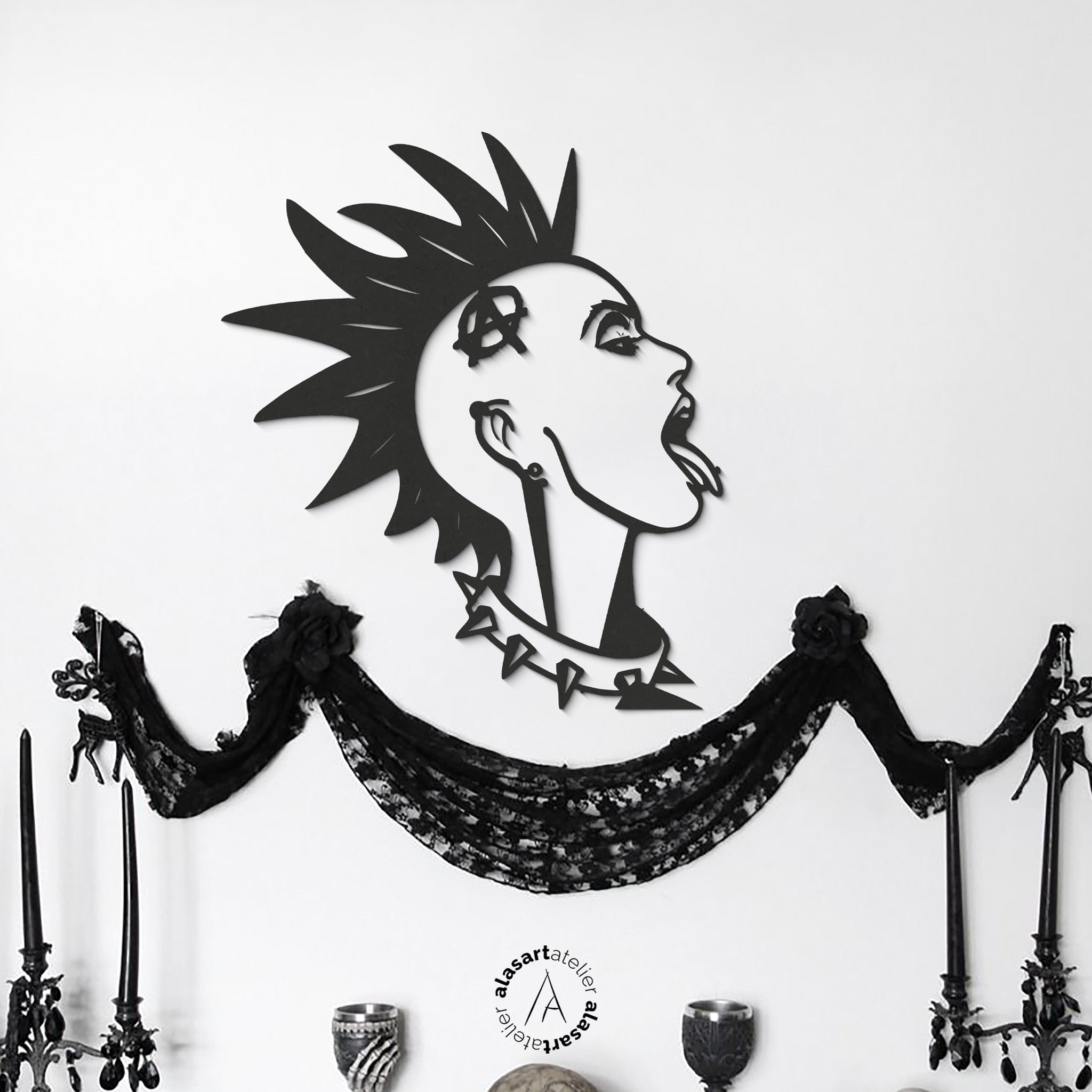 Anarchy Girl Ahşap Duvar Dekoru