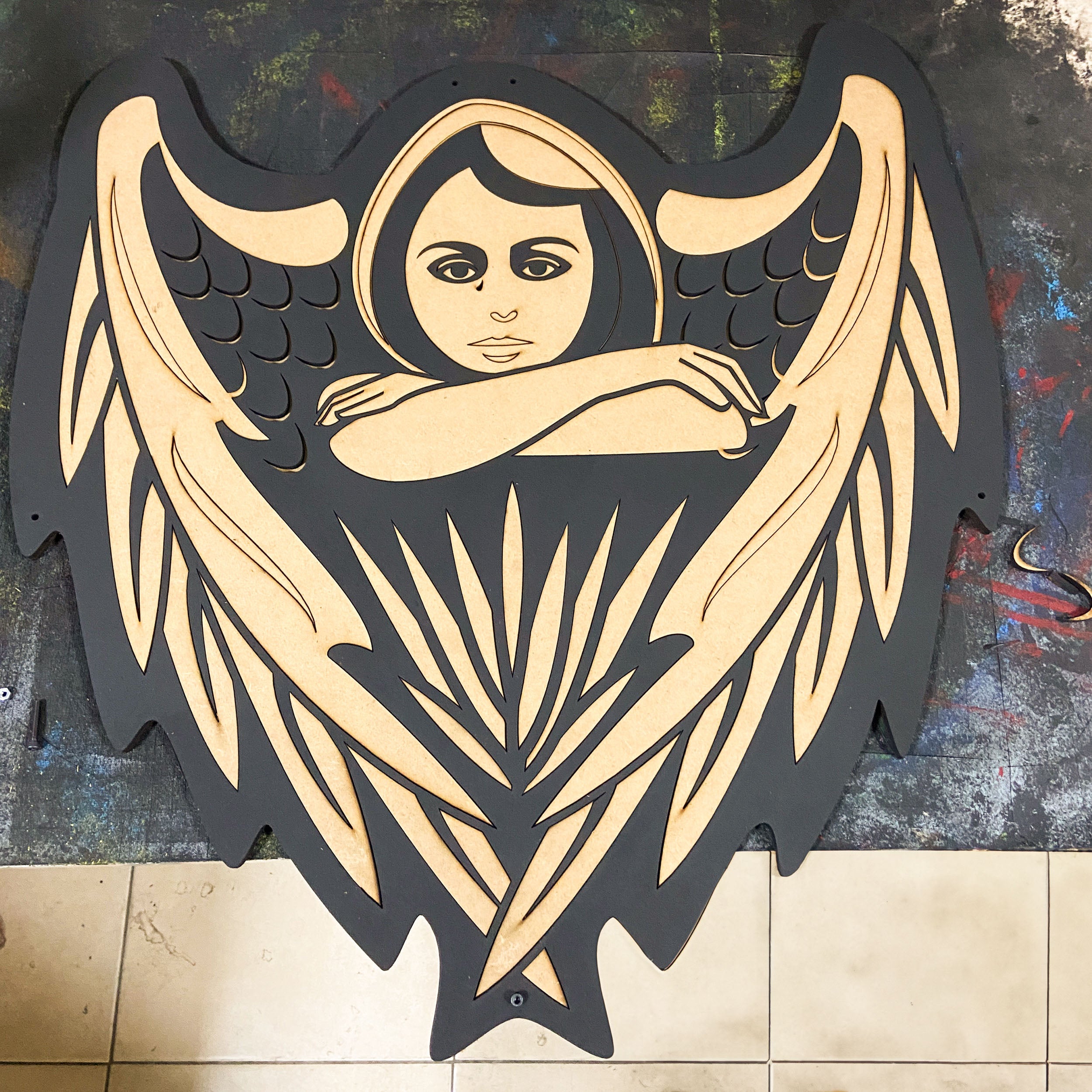 Melek Kanatları - Renkli 3D Duvar Dekoru