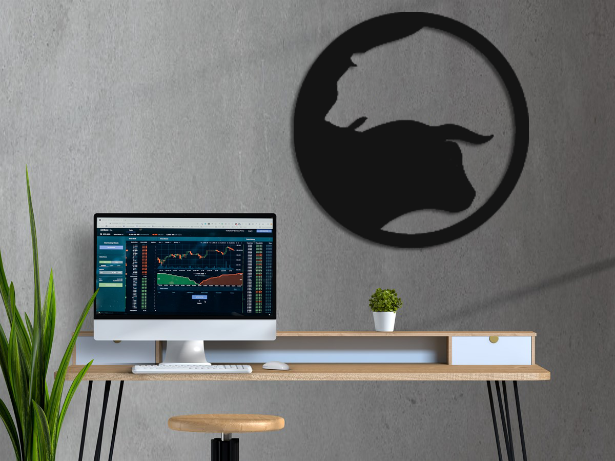 Boğa ve ayı trader duvar dekoru, ofis dekorasyonu için modern tasarım, ürün detayı
