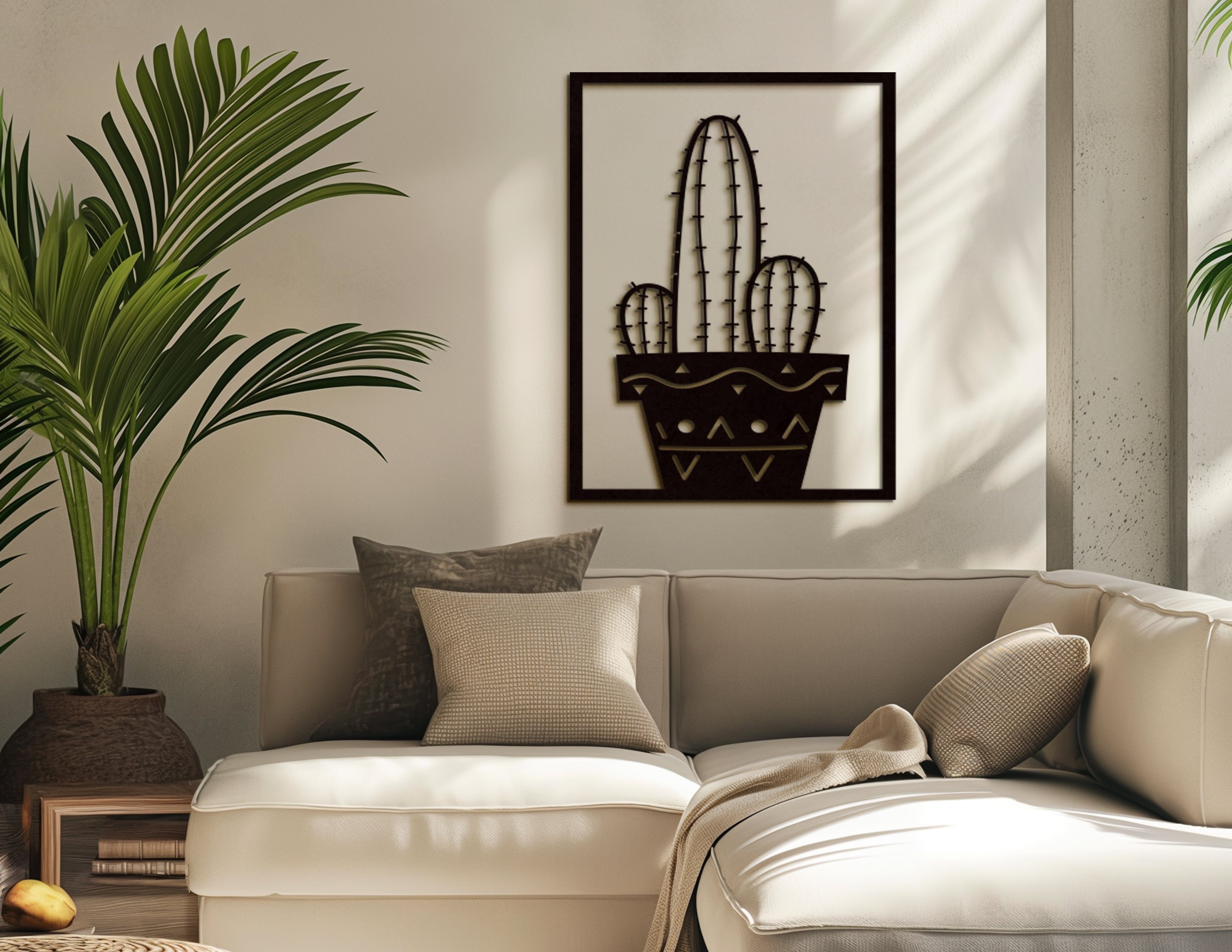 Geometrik Kaktüs Duvar Dekoru