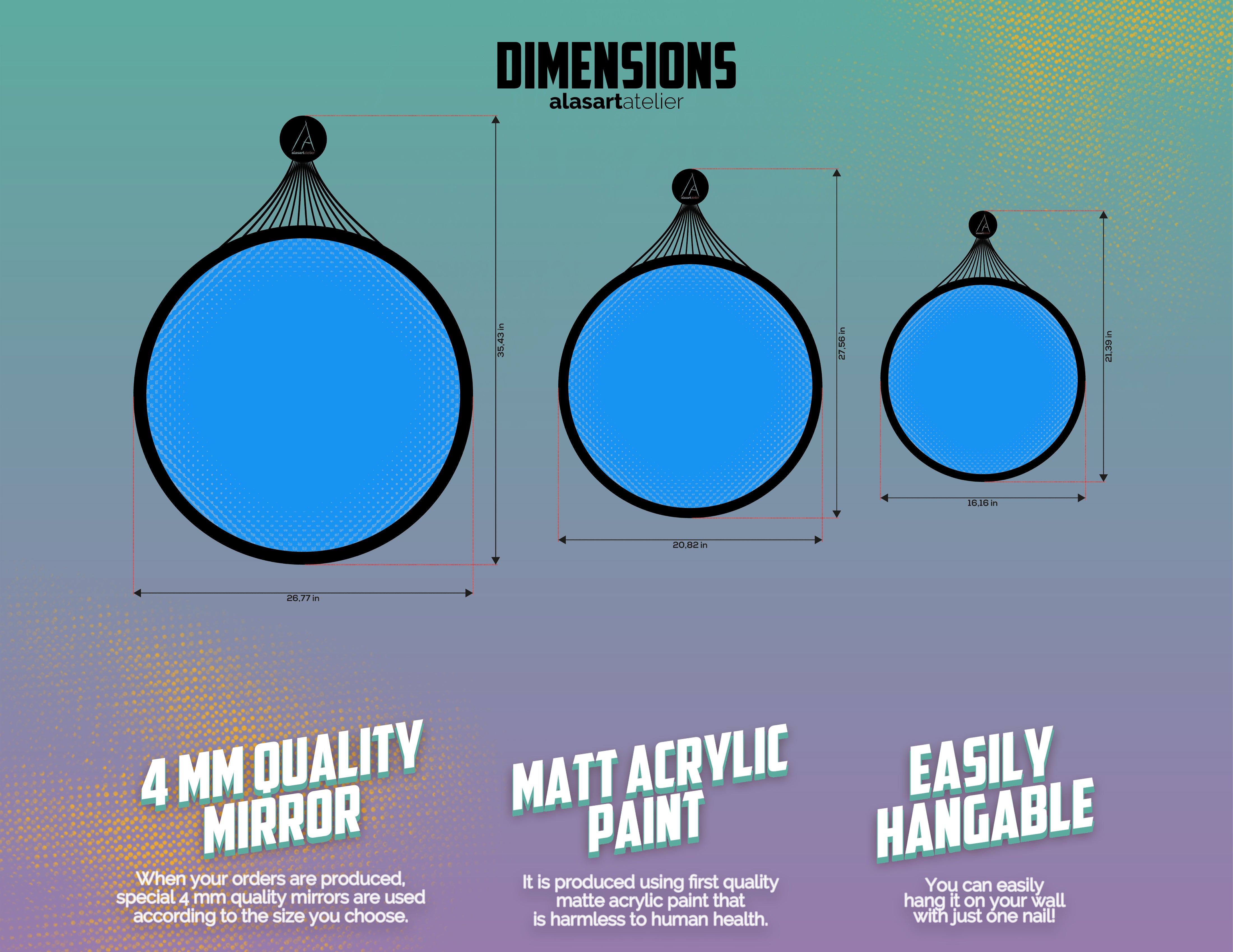 Dekoratif Yuvarlak Ahşap Duvar Aynası - Minimalist Modern Tasarım