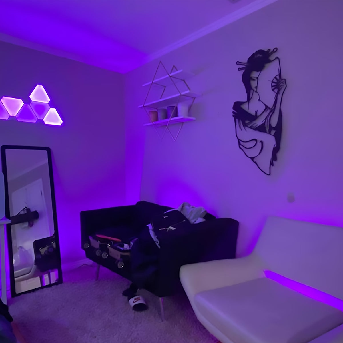 Geisha temalı modern duvar dekoru, duvar görünümü