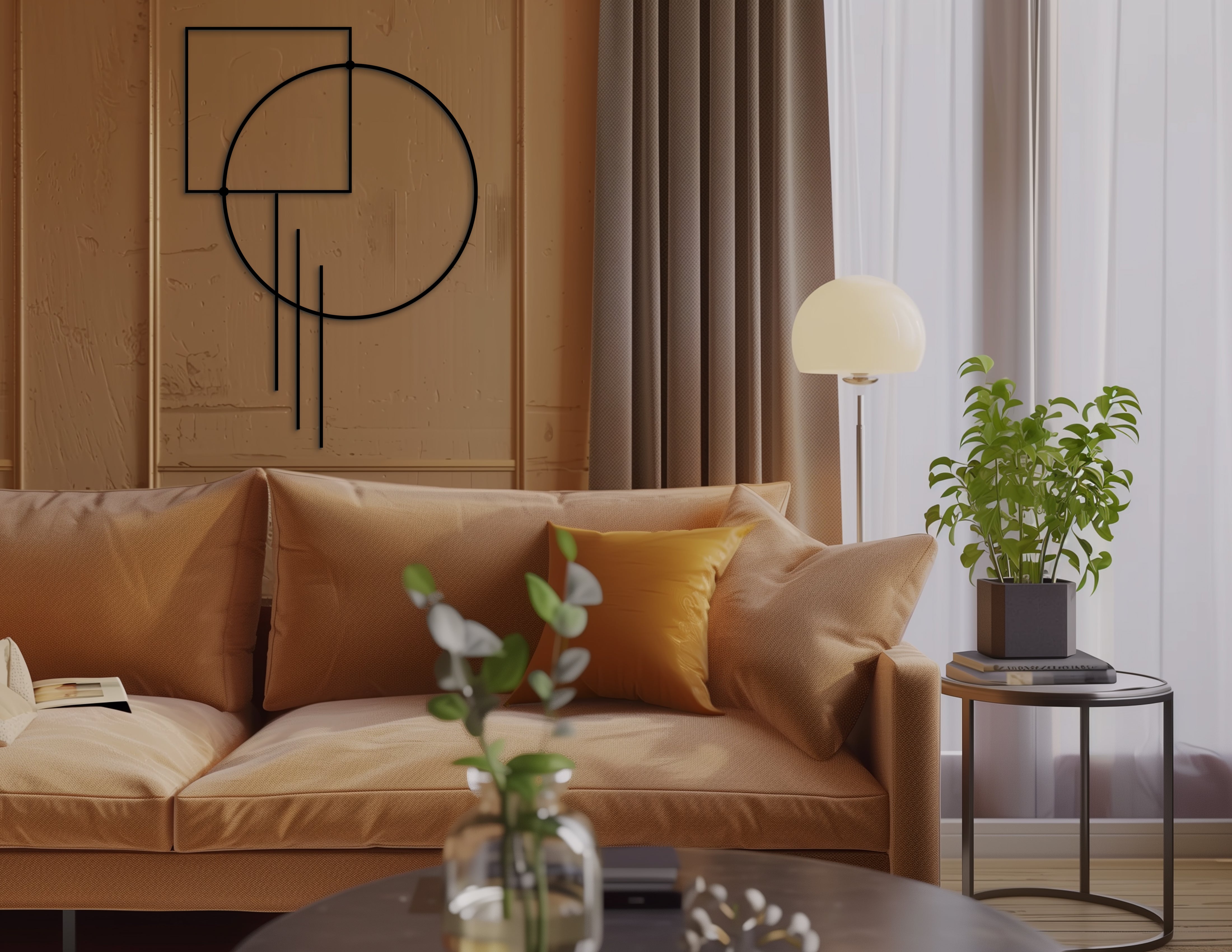 Geometrik Çizgiler - Modern Duvar Dekoru