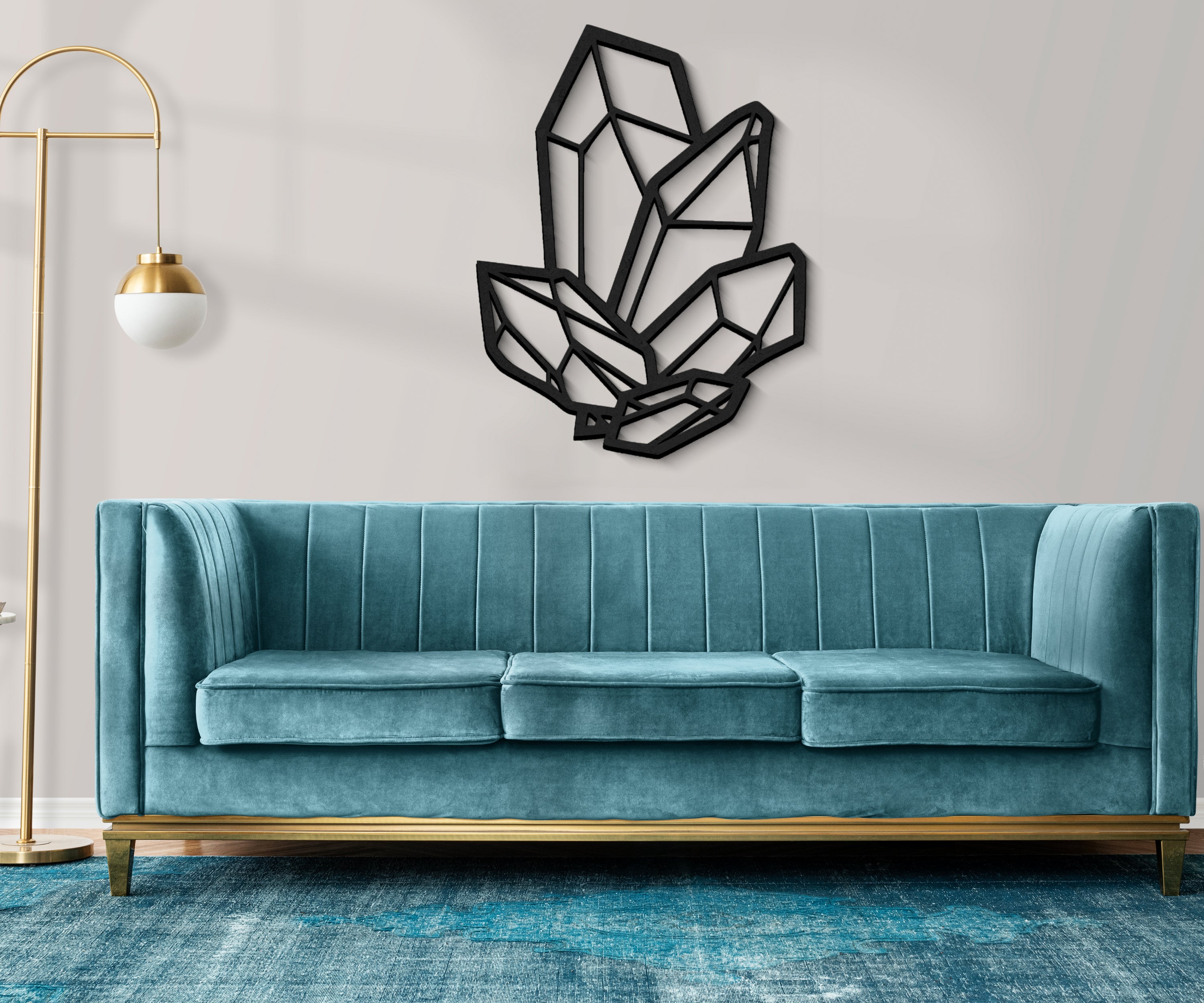 Geometrik Kristal Ahşap Duvar Dekoru