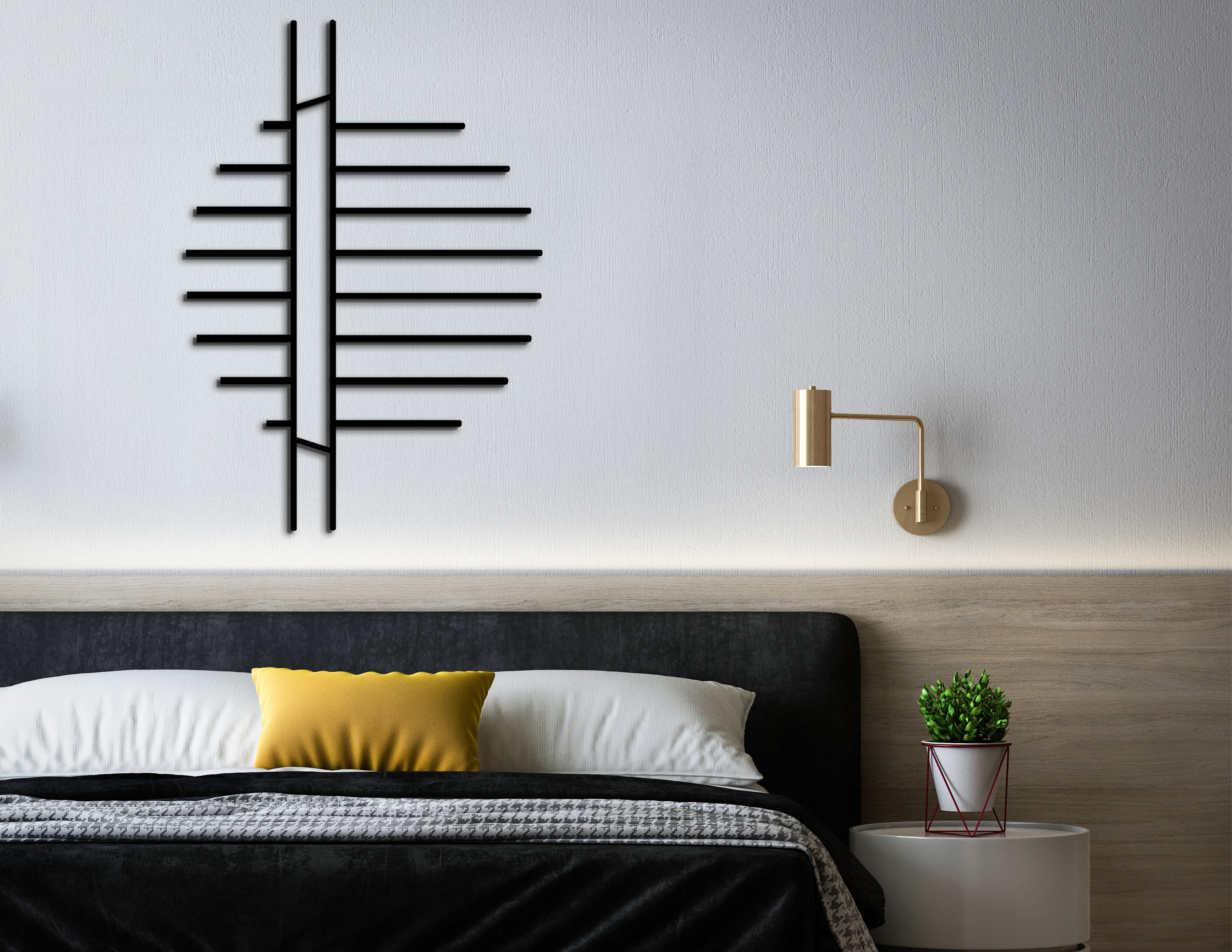 Geometrik Ahşap Duvar Dekoru