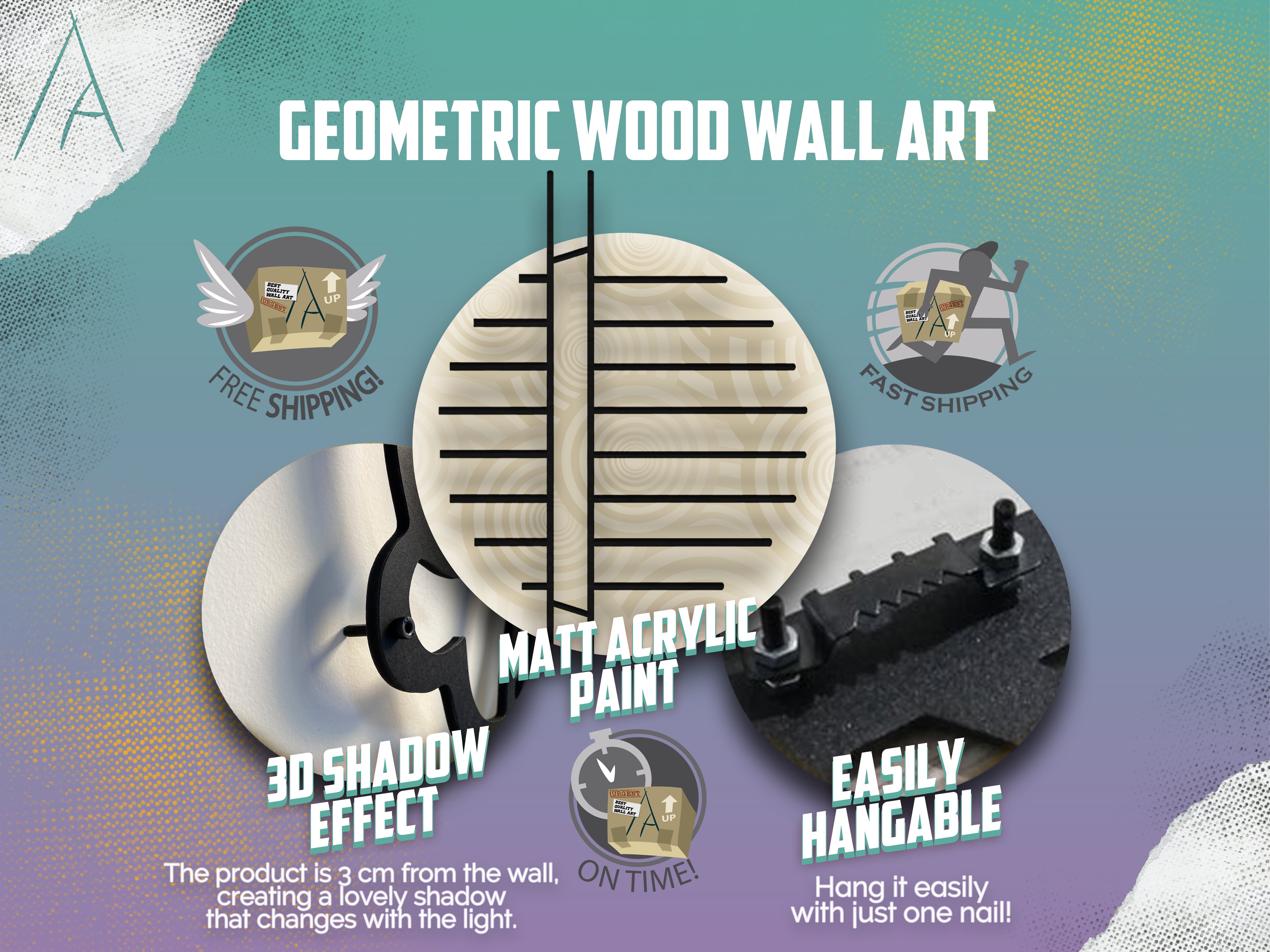 Geometrik Ahşap Duvar Dekoru