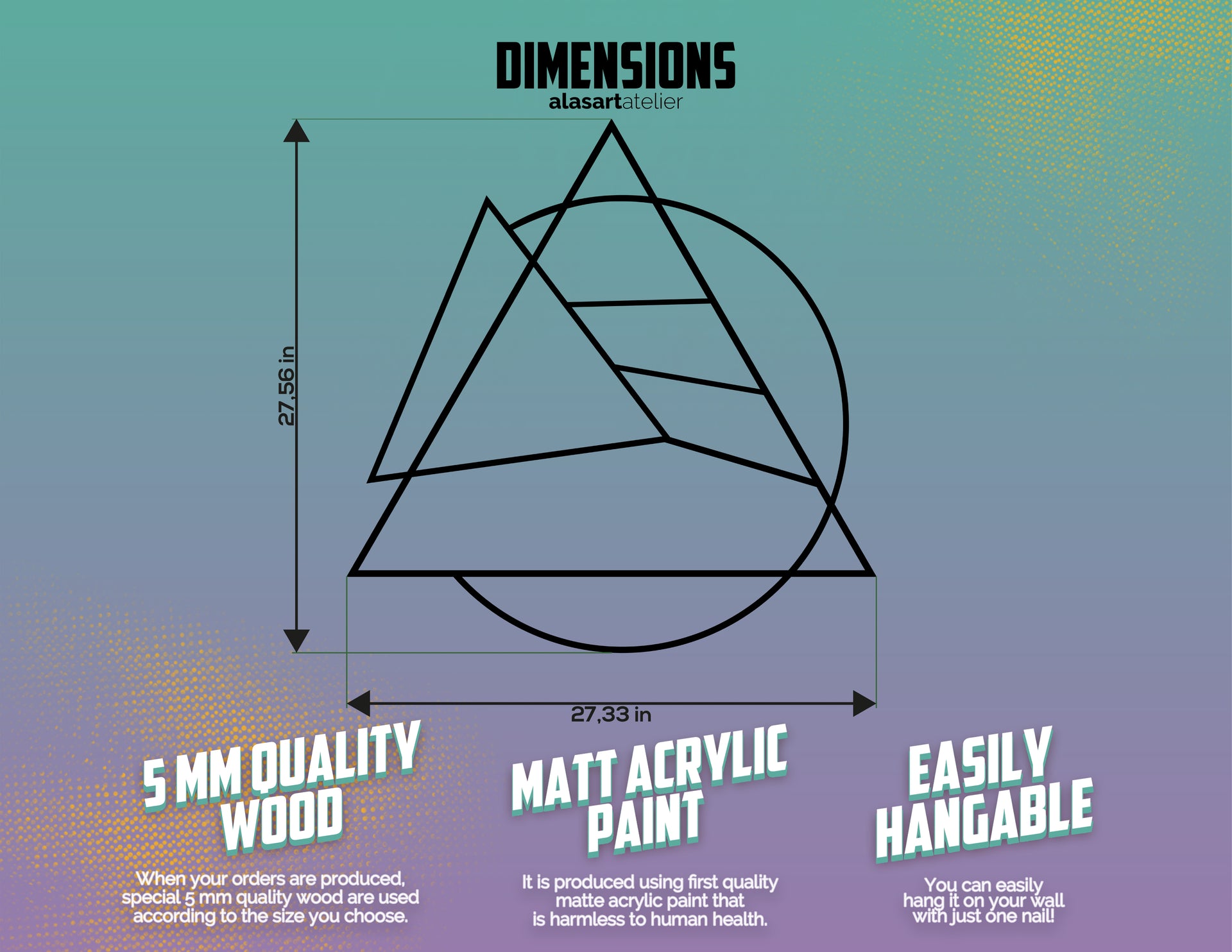 Daire ve Üçgen Geometrik Duvar Dekoru
