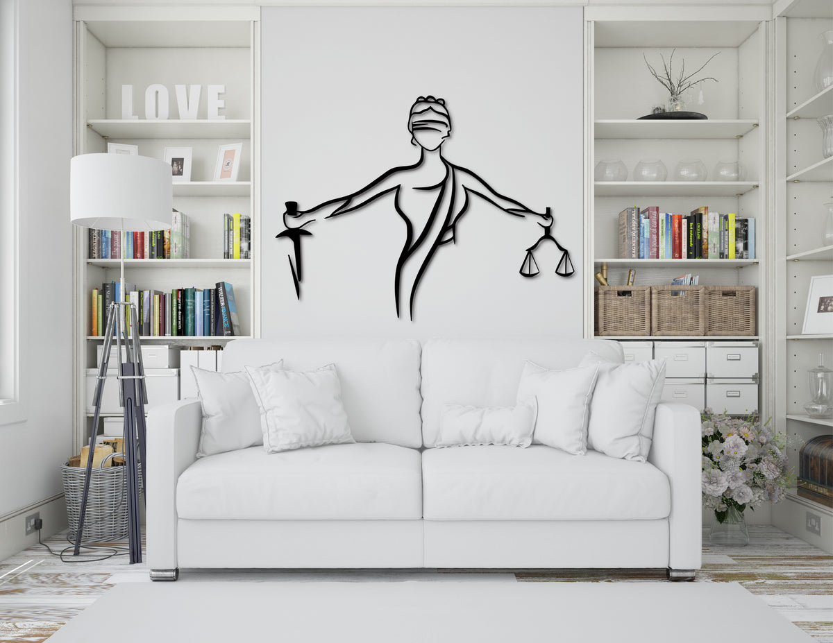 Adalet Tanrıçası modern duvar dekoru, duvar görünümü