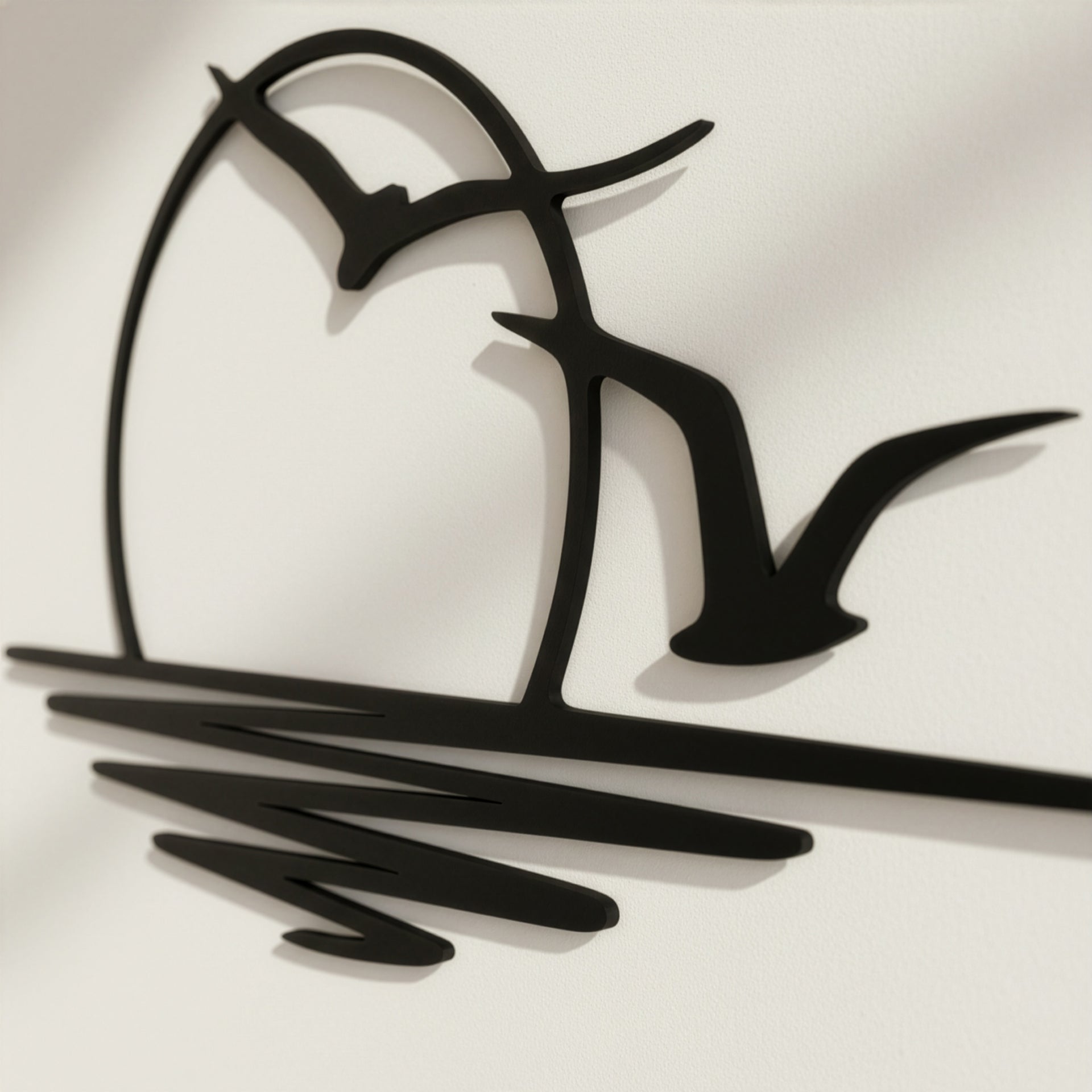 Minimalist Sunset & Seagulls Wall Decor