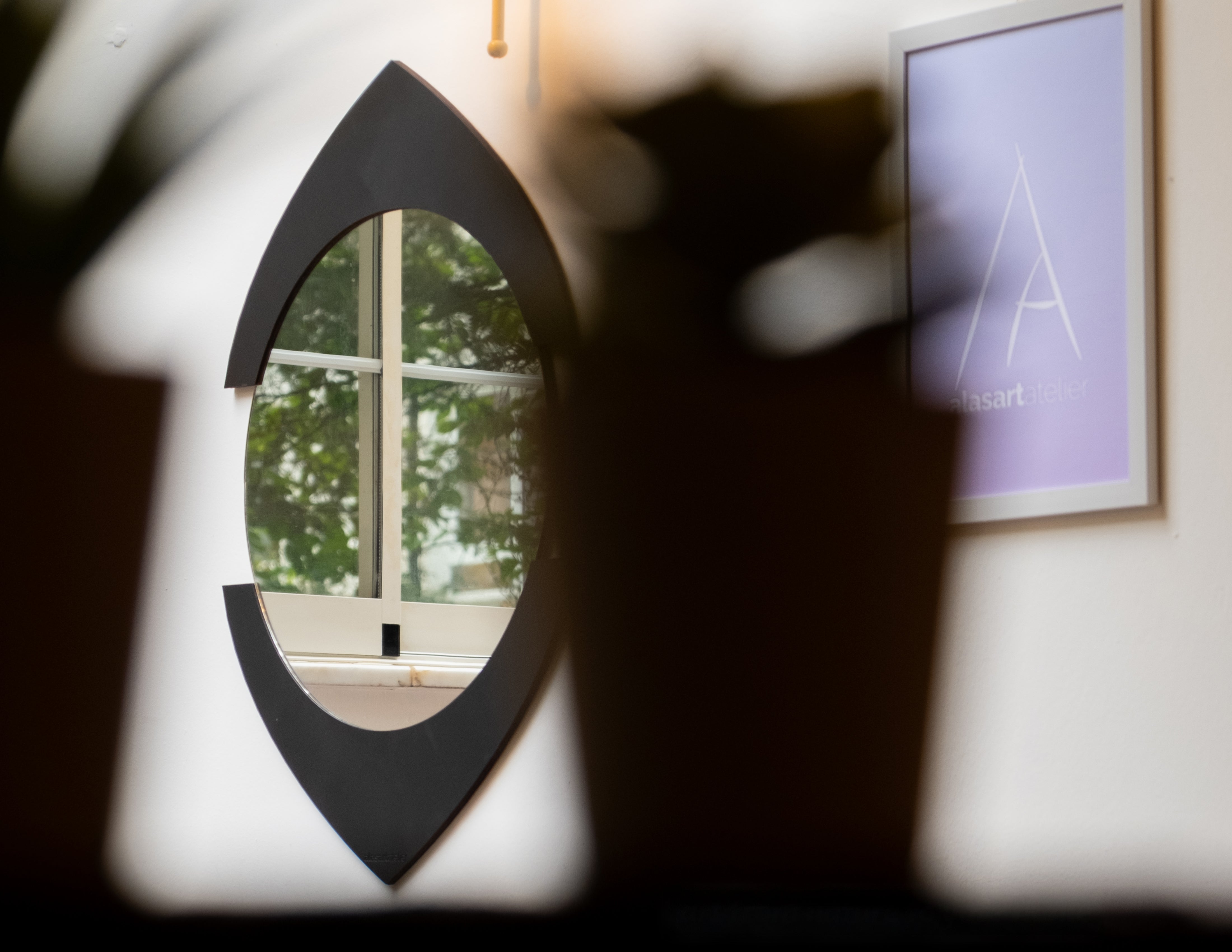 Modern Yuvarlak Ahşap Duvar Aynası