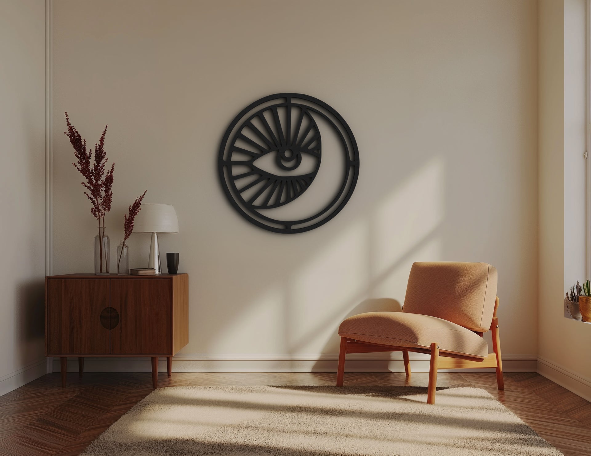 Ay ve Göz Mistisizm Temalı Duvar Dekoru