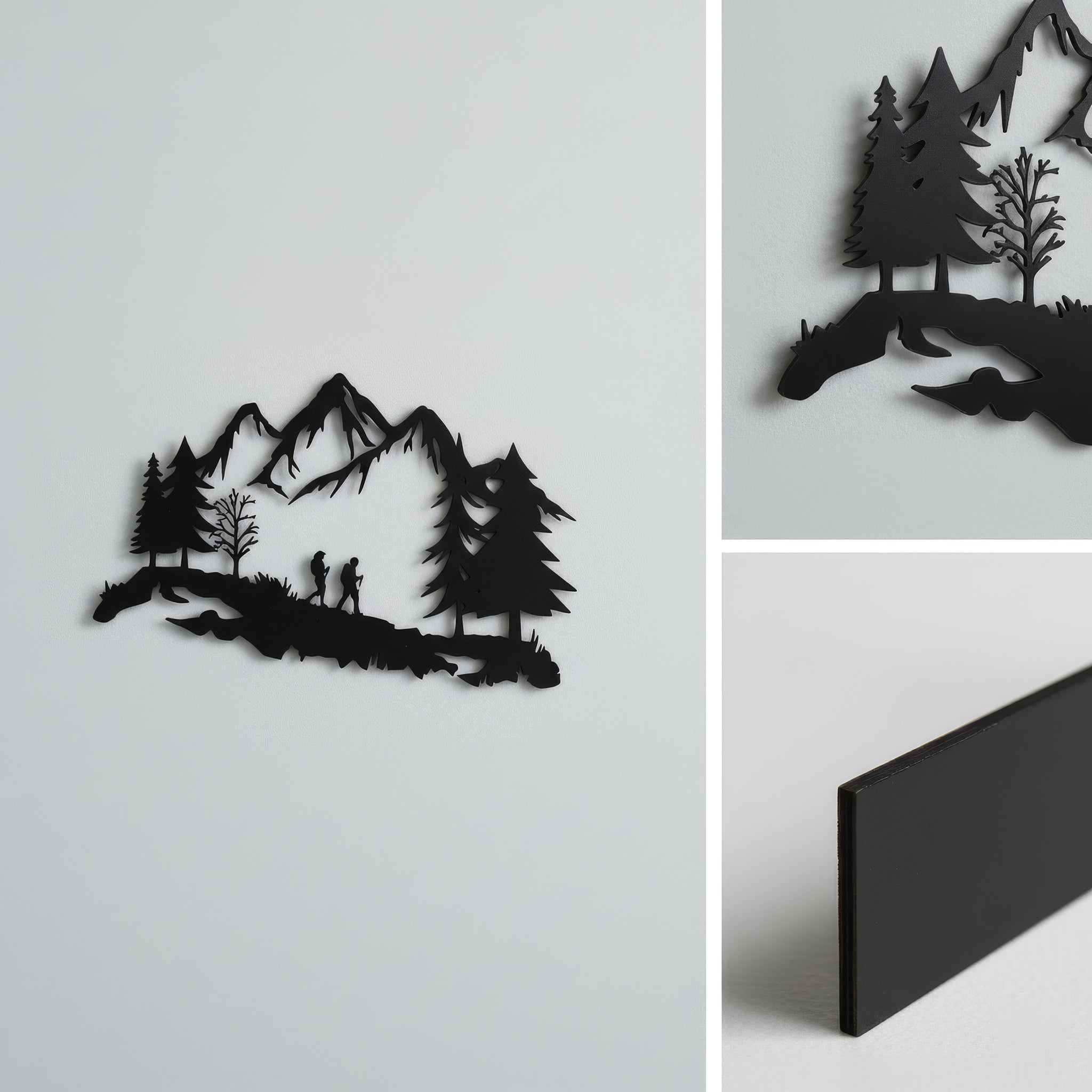 Hiking ve dağ manzarası minimalist duvar dekoru, duvar görünümü