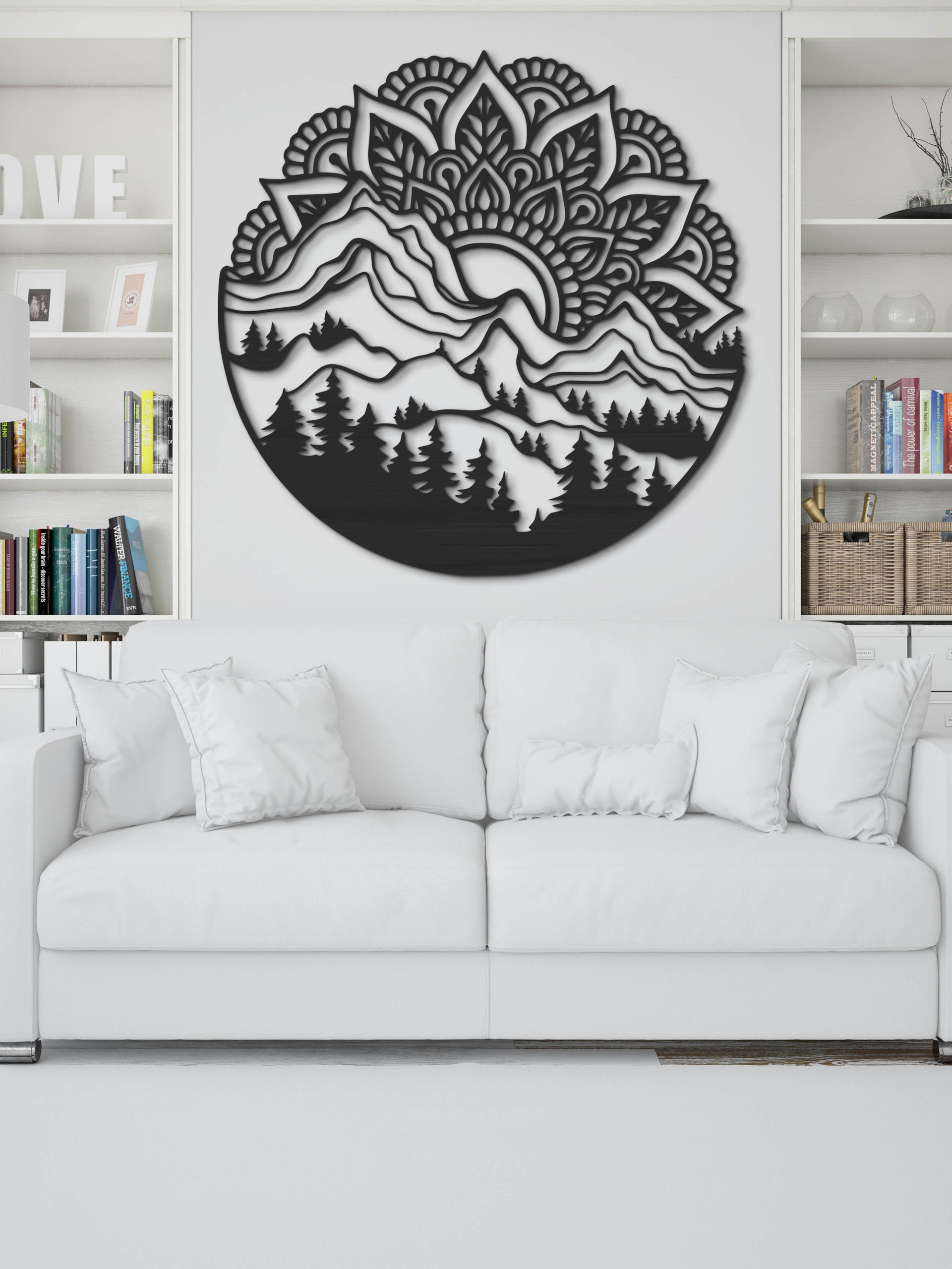 Mandala Mountain Wooden Wall Decor