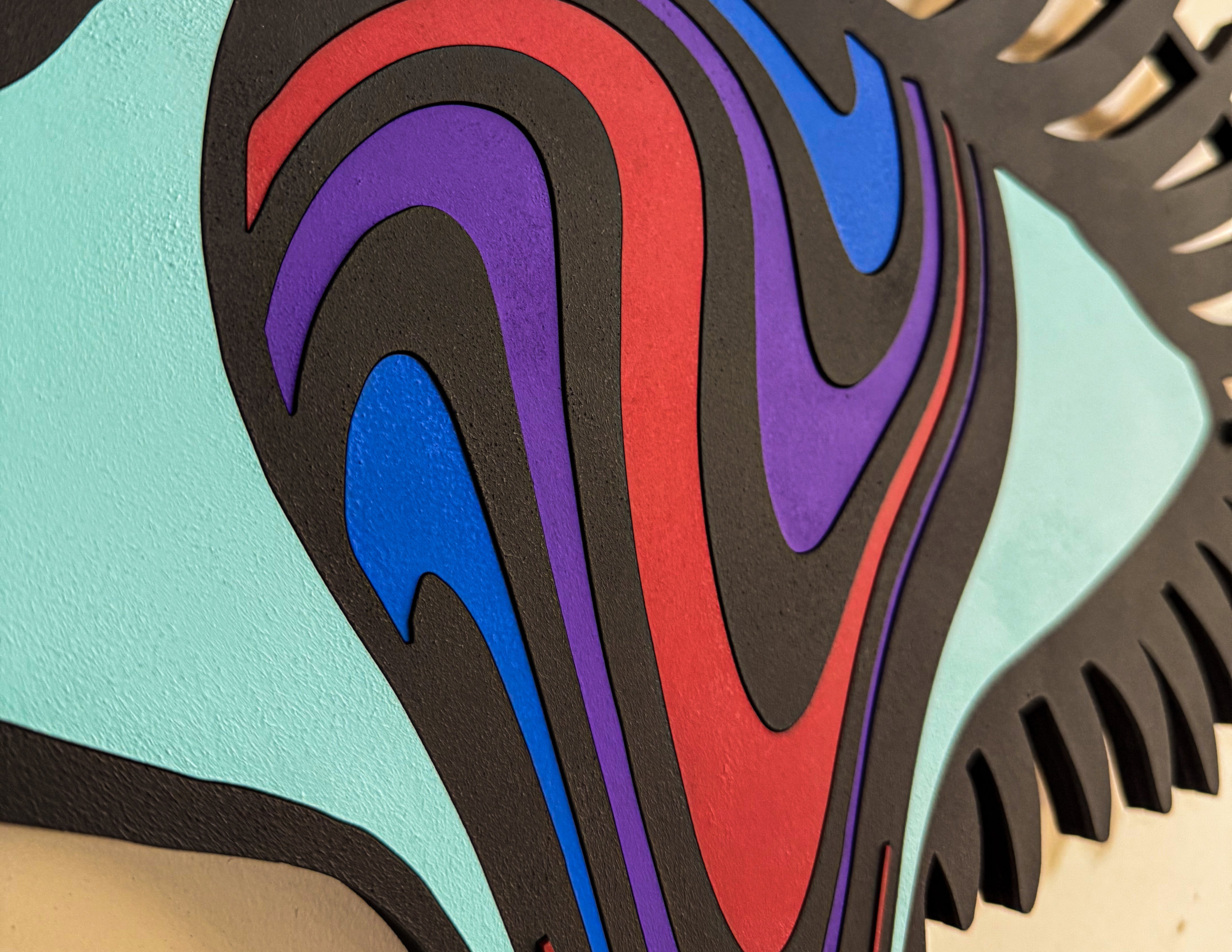 Renkli Saykodelik Göz Duvar Dekoru - Çok Katmanlı