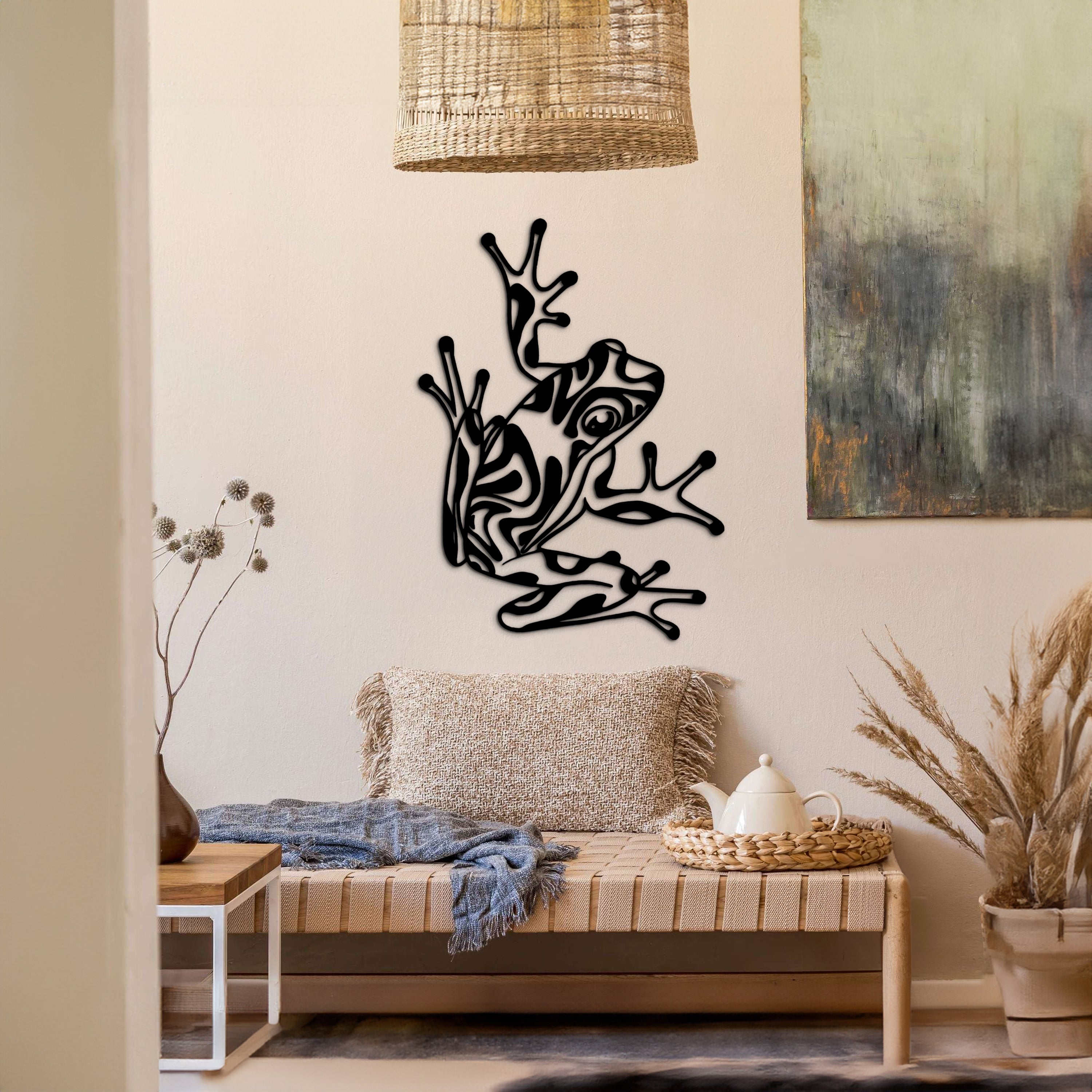 Psikedelik Kurbağa Ahşap Duvar Dekoru