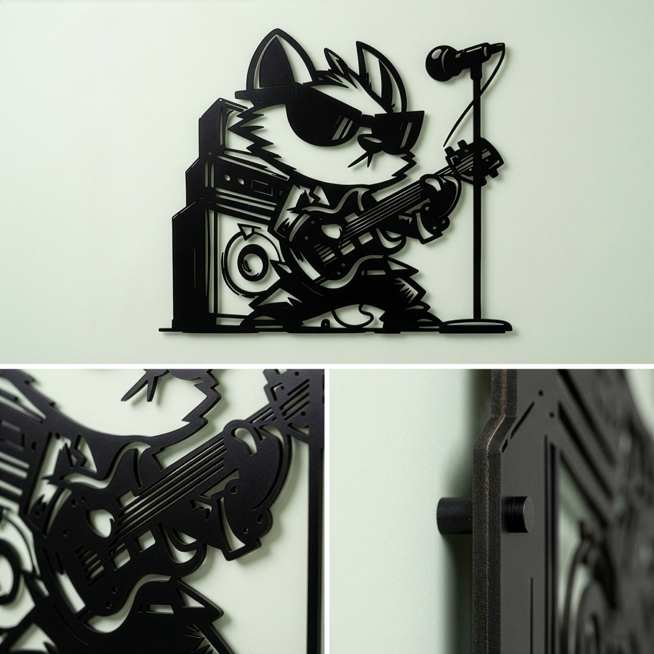 Gitarist Tilki Duvar Dekoru (Rock Fox)