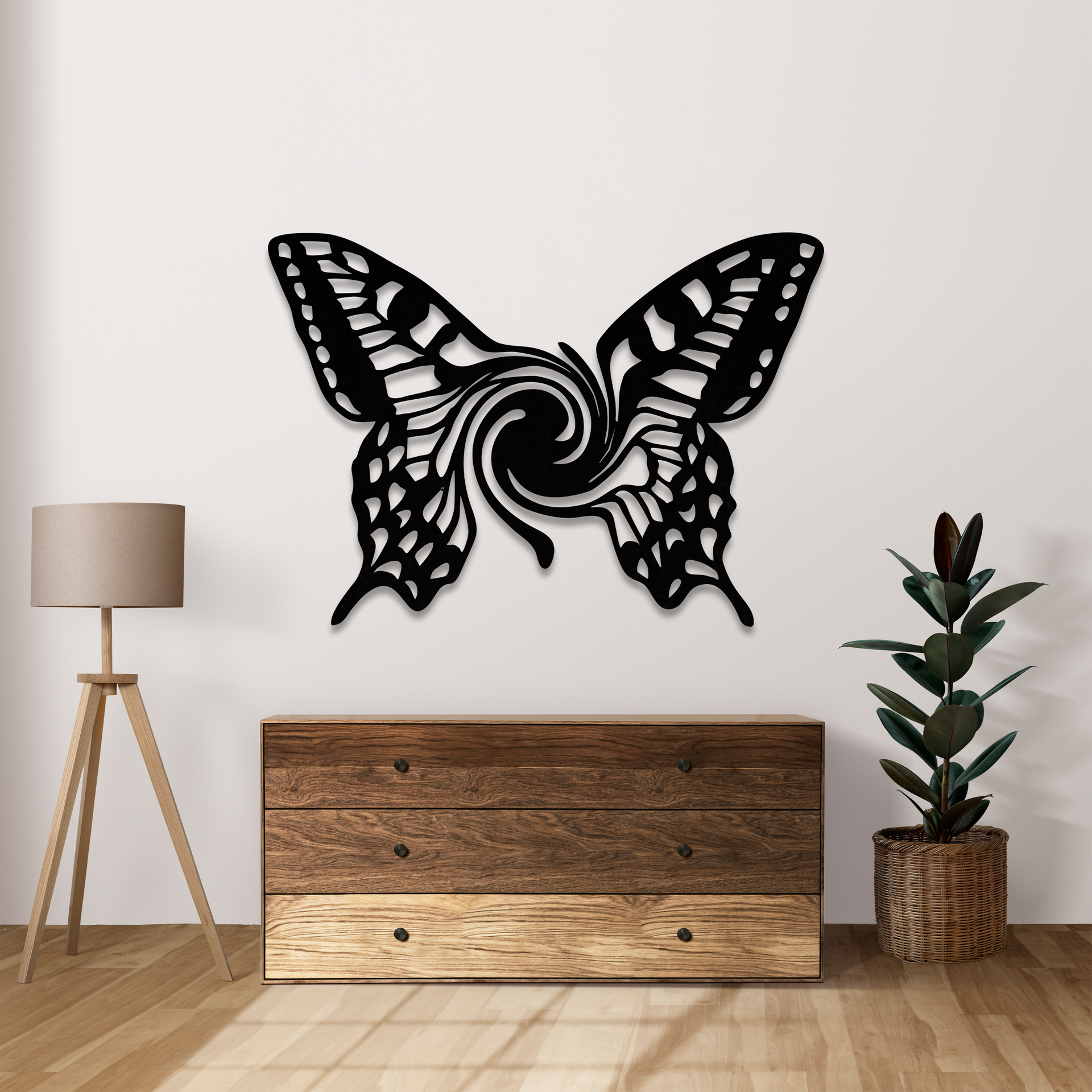 Spiral Butterfly Wooden Wall Decor