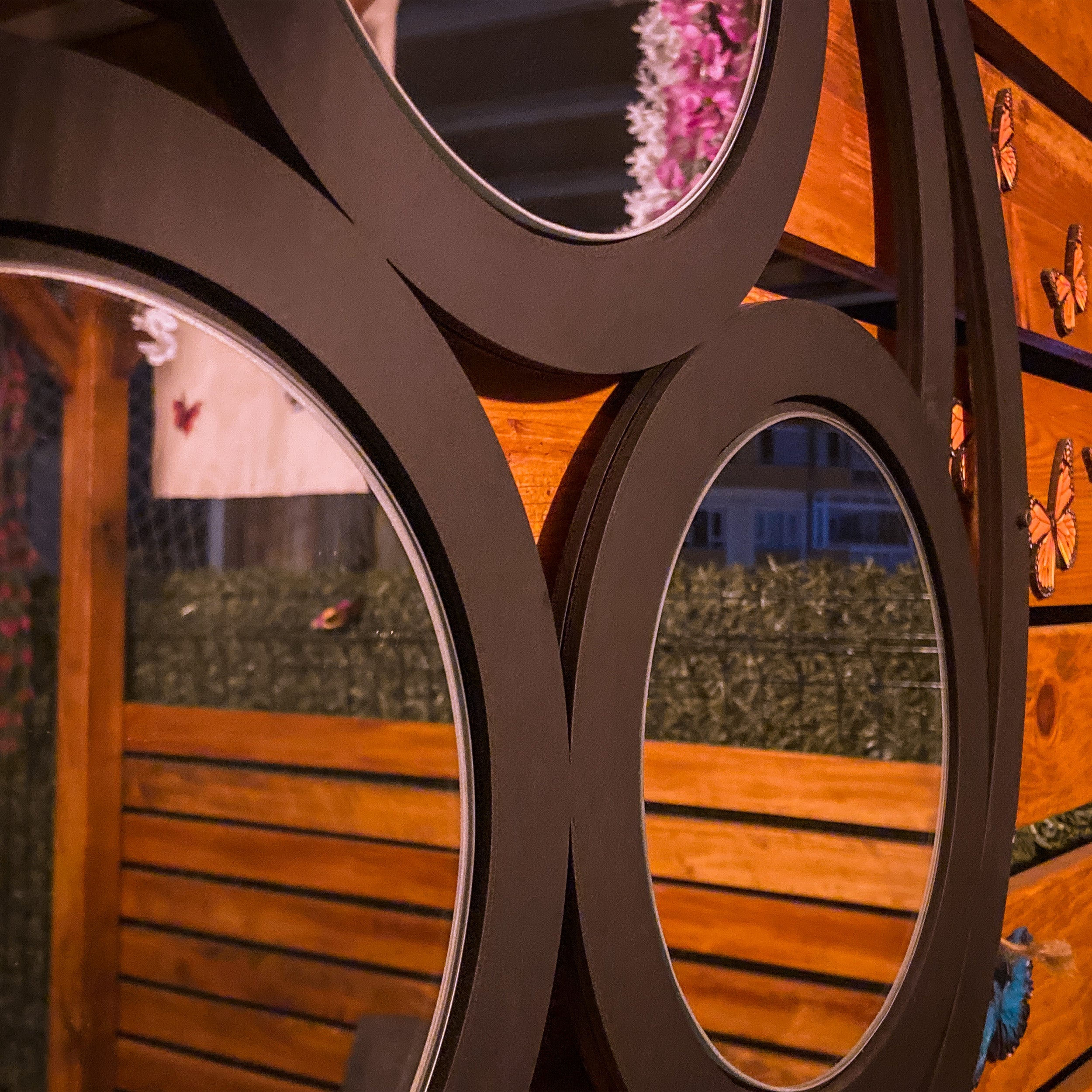 Üçlü Spiral Yuvarlak Duvar Aynası