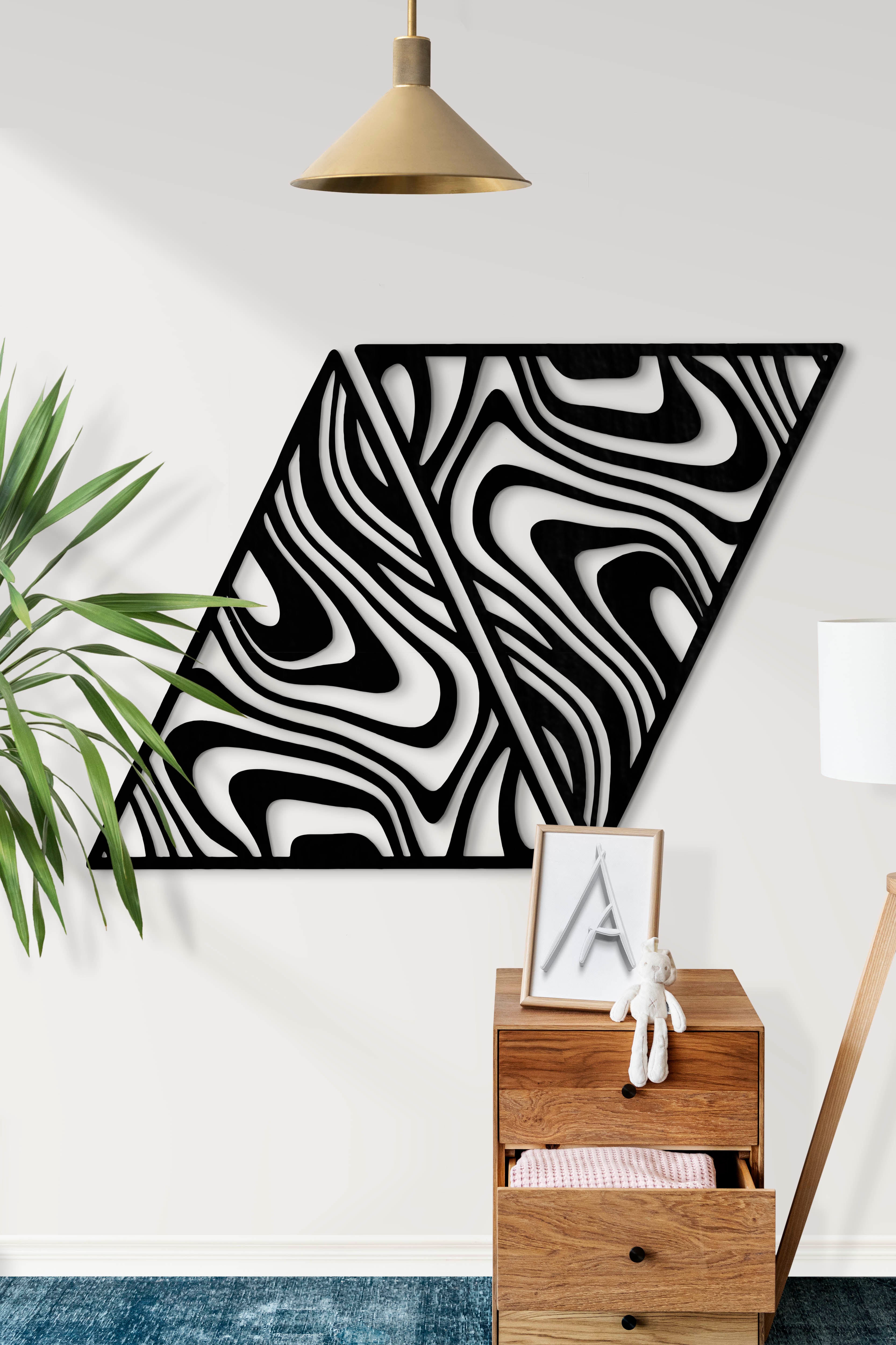 Trio Triangle - 3’lü Soyut Üçgen Duvar Dekoru Seti