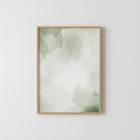Sage Green Watercolor Clouds Abstract Poster