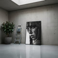 Aztec Warrior Woman Portrait Black and White Poster