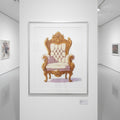 Poster: Goldverzierter Barockstuhl Vintage Illustration