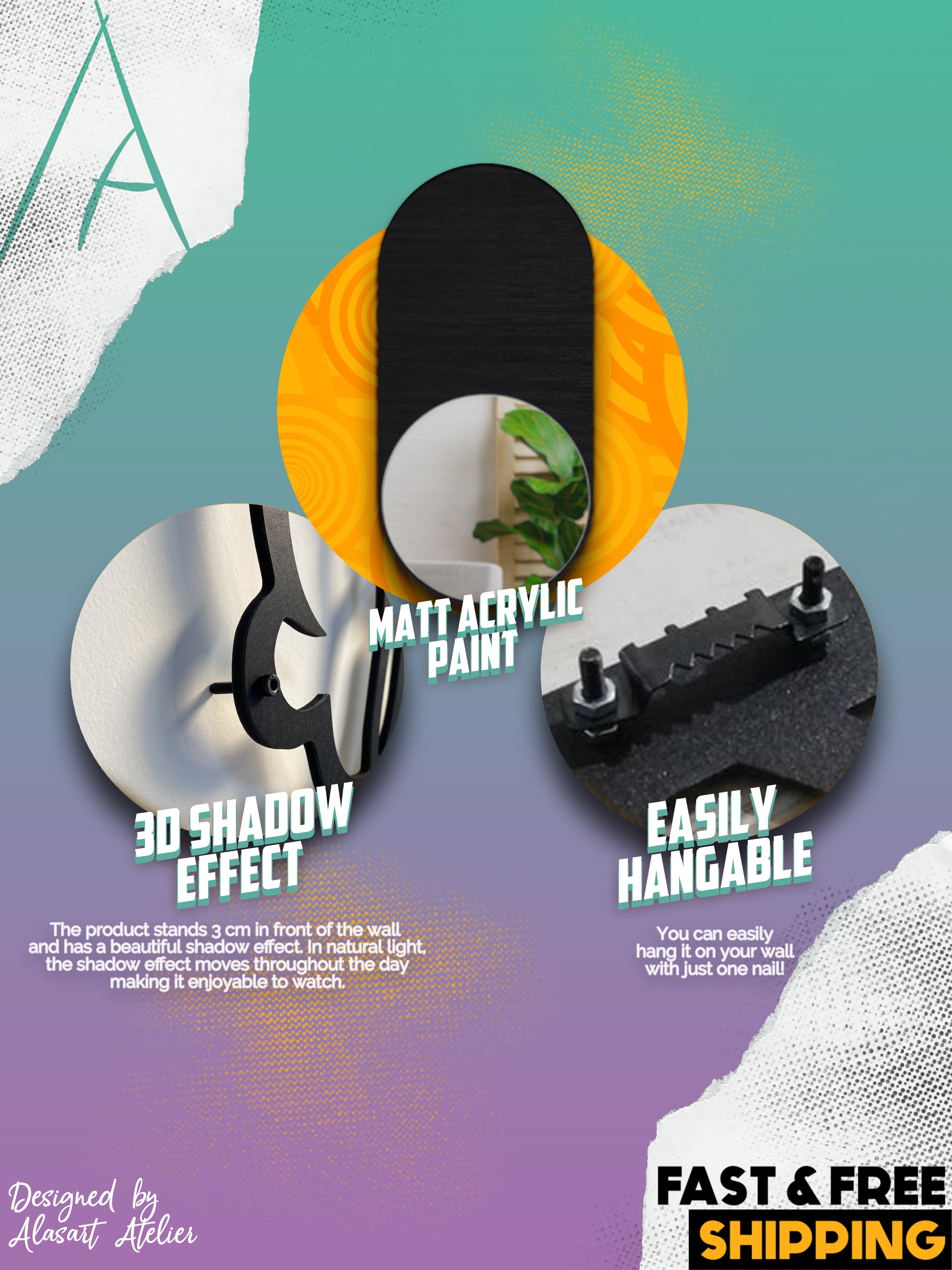 Modern Oval Ahşap Çerçeveli Ayna