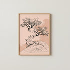 Çizgisel Bonsai Ağacı Japon Minimalist Posteri