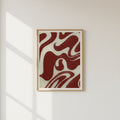 Burgundy Fluid Abstract Pattern Retro Poster
