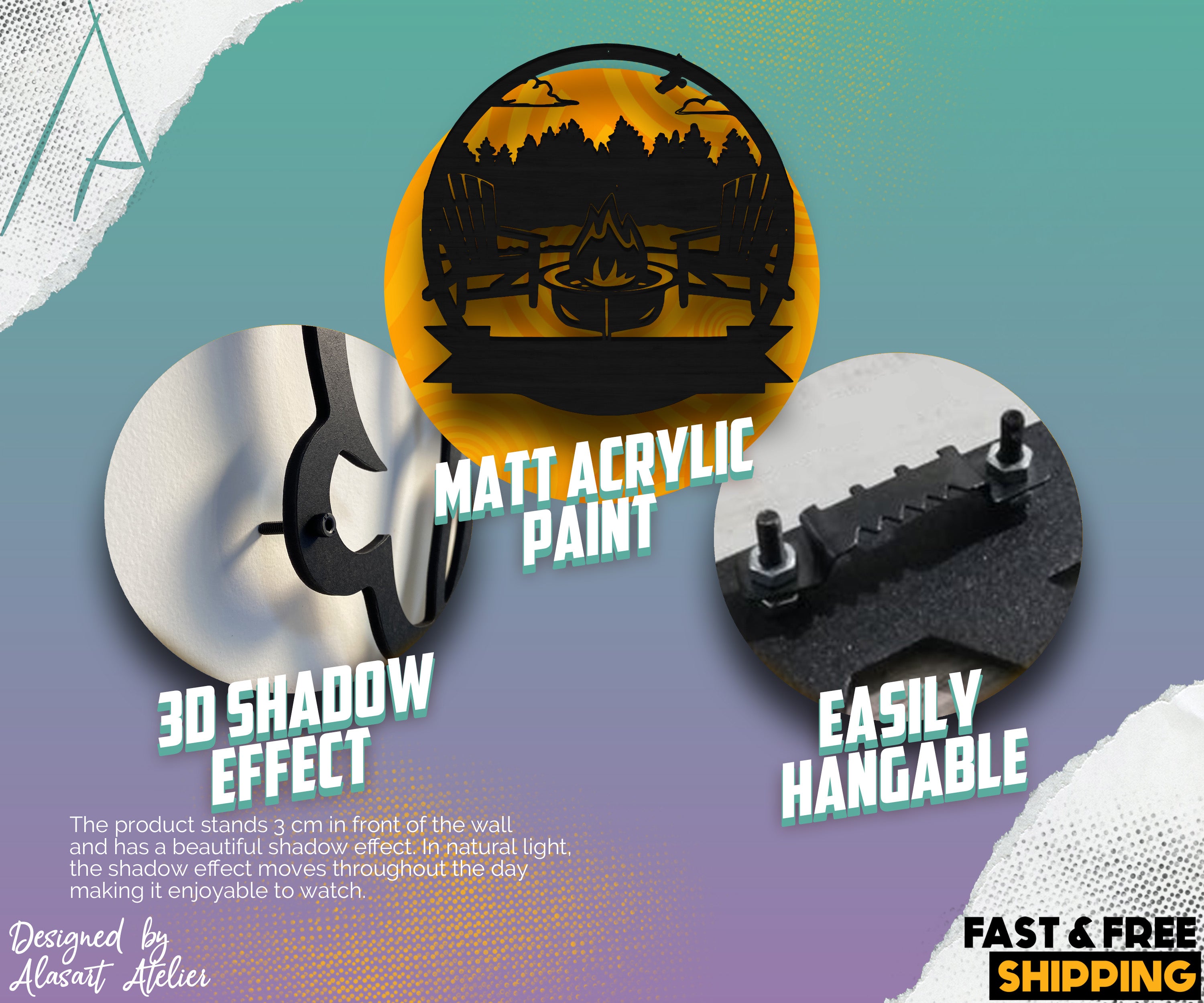 Kişiye Özel Kamp Ateşi Duvar Dekoru