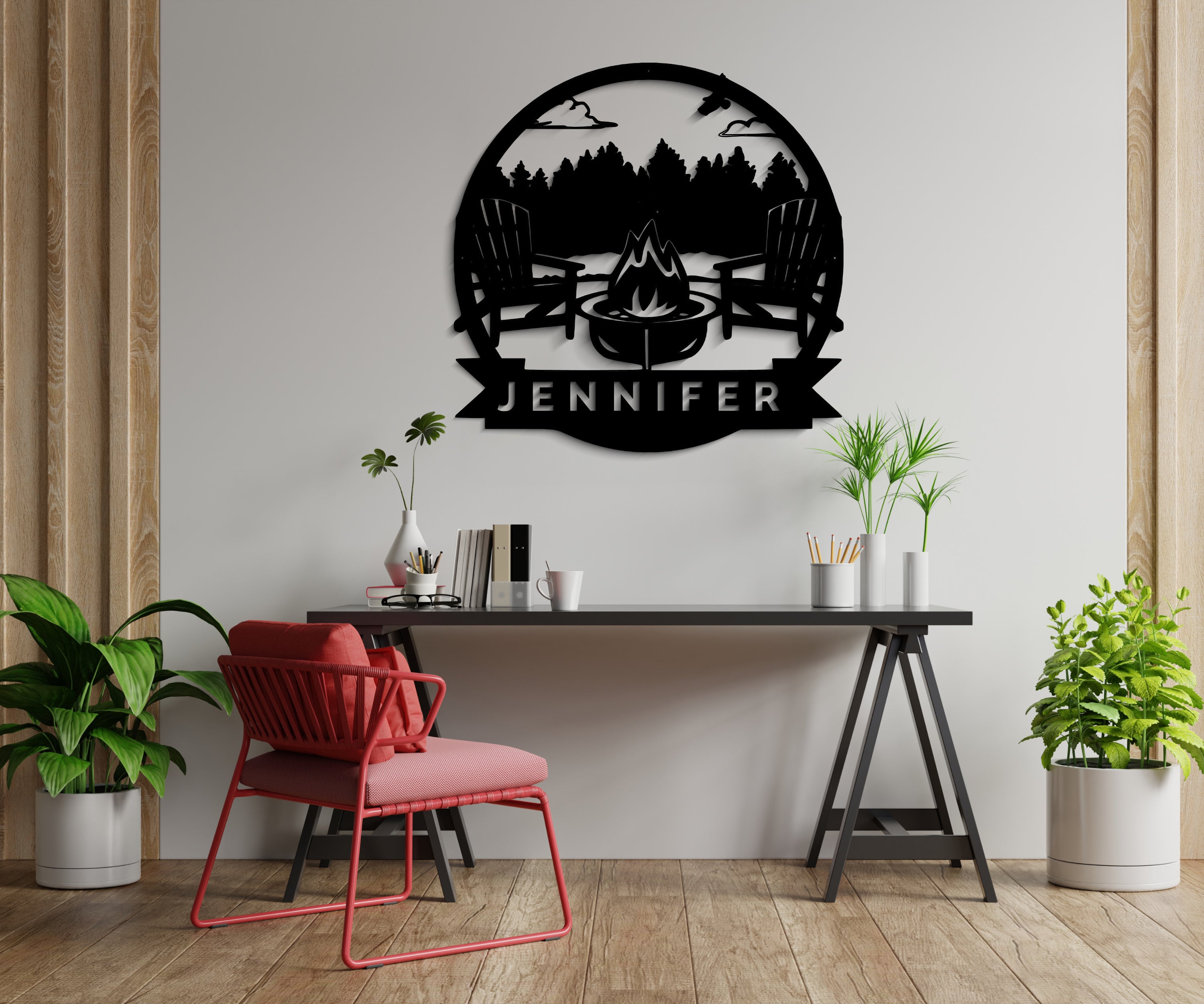 Kişiye Özel Kamp Ateşi Duvar Dekoru