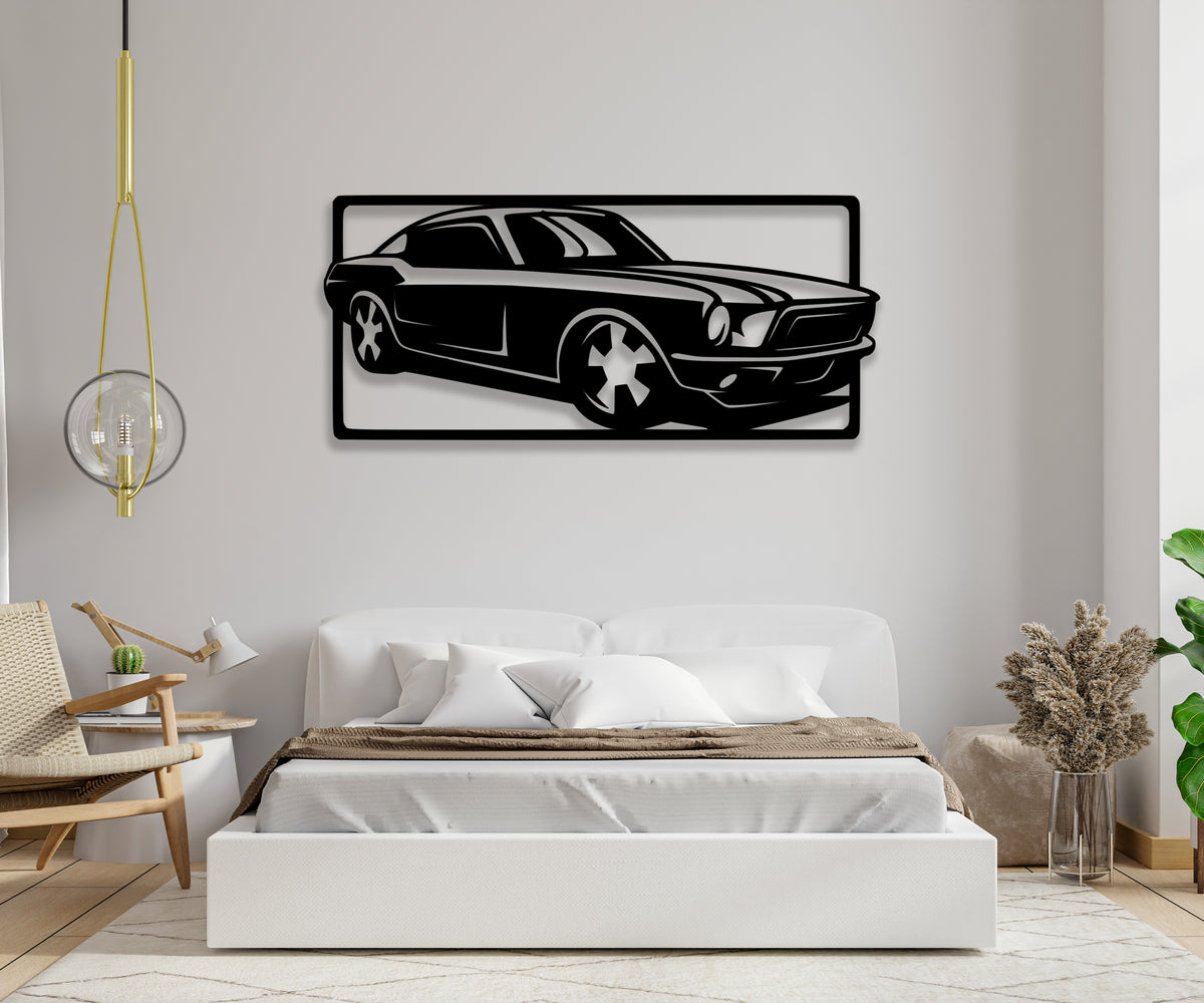 Mustang duvar dekoru, genç odası dekorasyonu için modern tasarım, ürün detayı