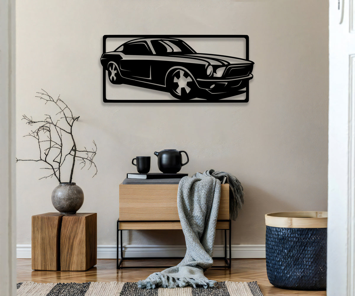 Mustang duvar dekoru, yaşam alanı görünümü
