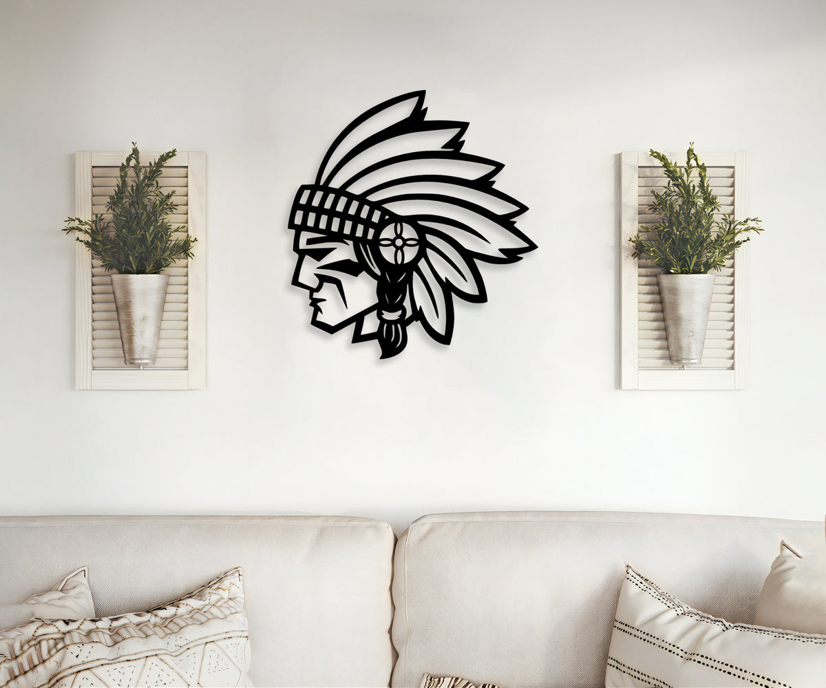 Tribal Chief duvar dekoru, salon dekorasyonu için modern ahşap tasarım, ürün detayı