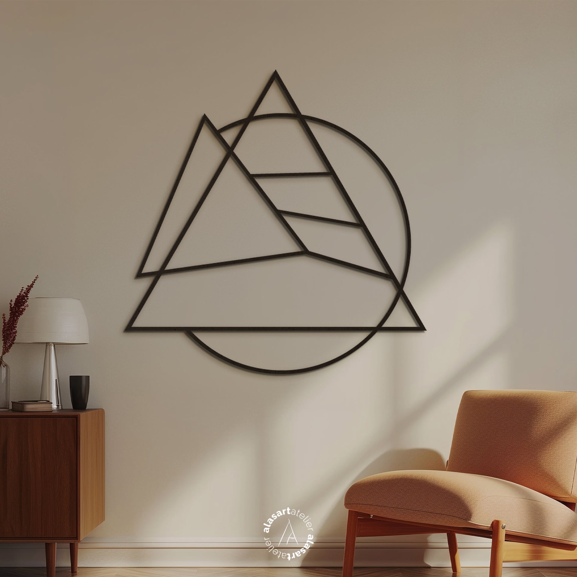 Daire ve Üçgen Geometrik Duvar Dekoru