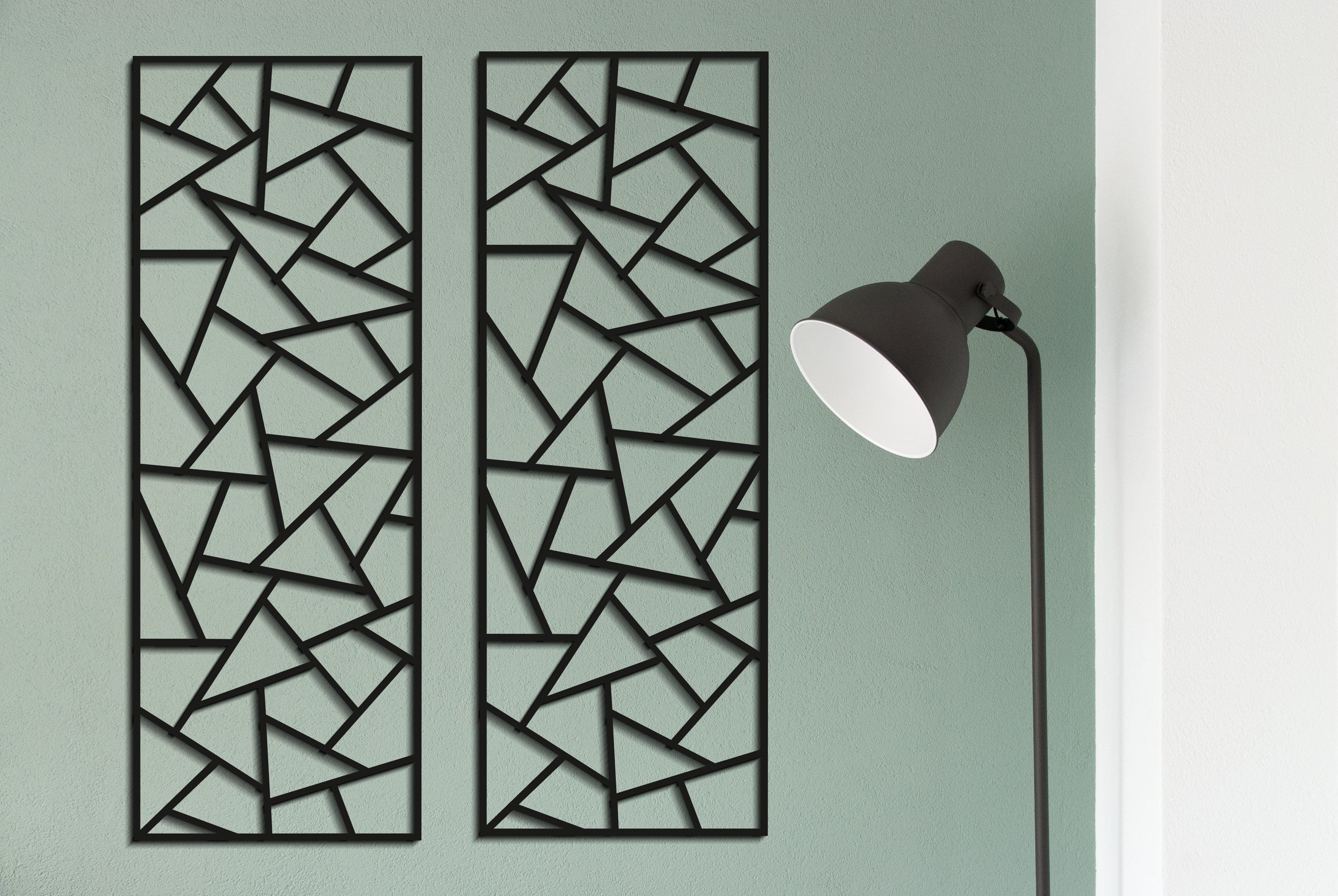 3’lü Geometrik Ahşap Duvar Paneli