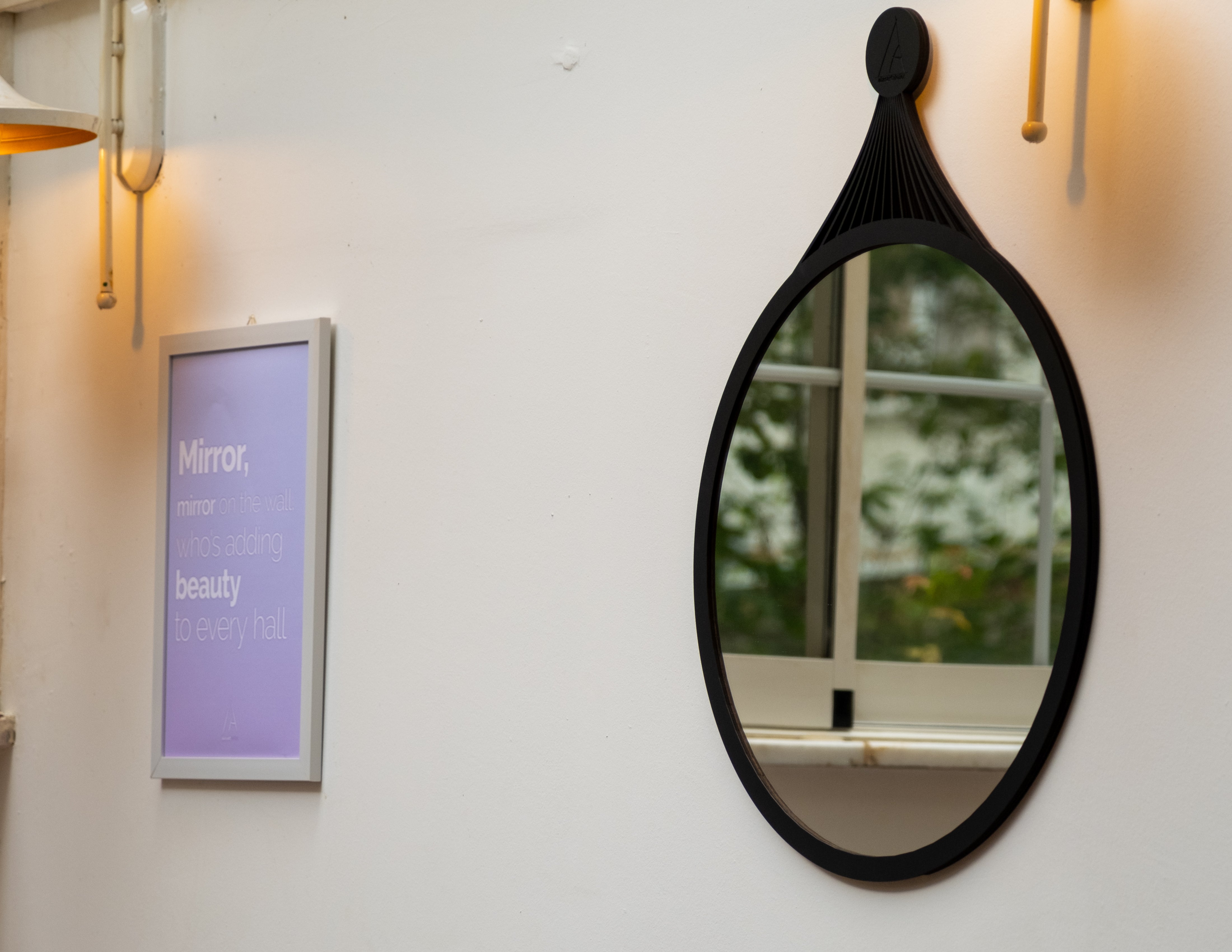 Minimalist modern yuvarlak ahşap duvar aynası, doğal ahşap dekoratif tasarım