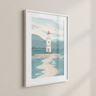 Minimalist Lighthouse and Beach Poster
